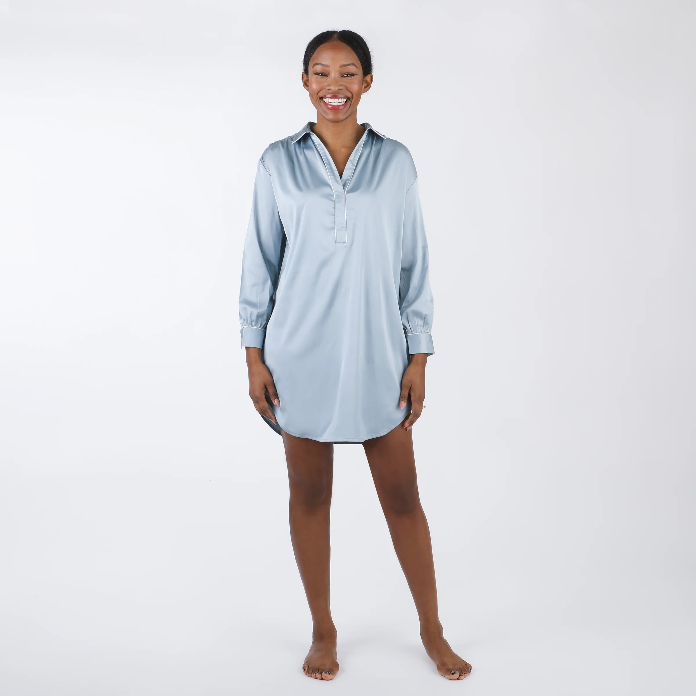 POP OVER CHLOE SATIN NIGHTSHIRT - Image 6