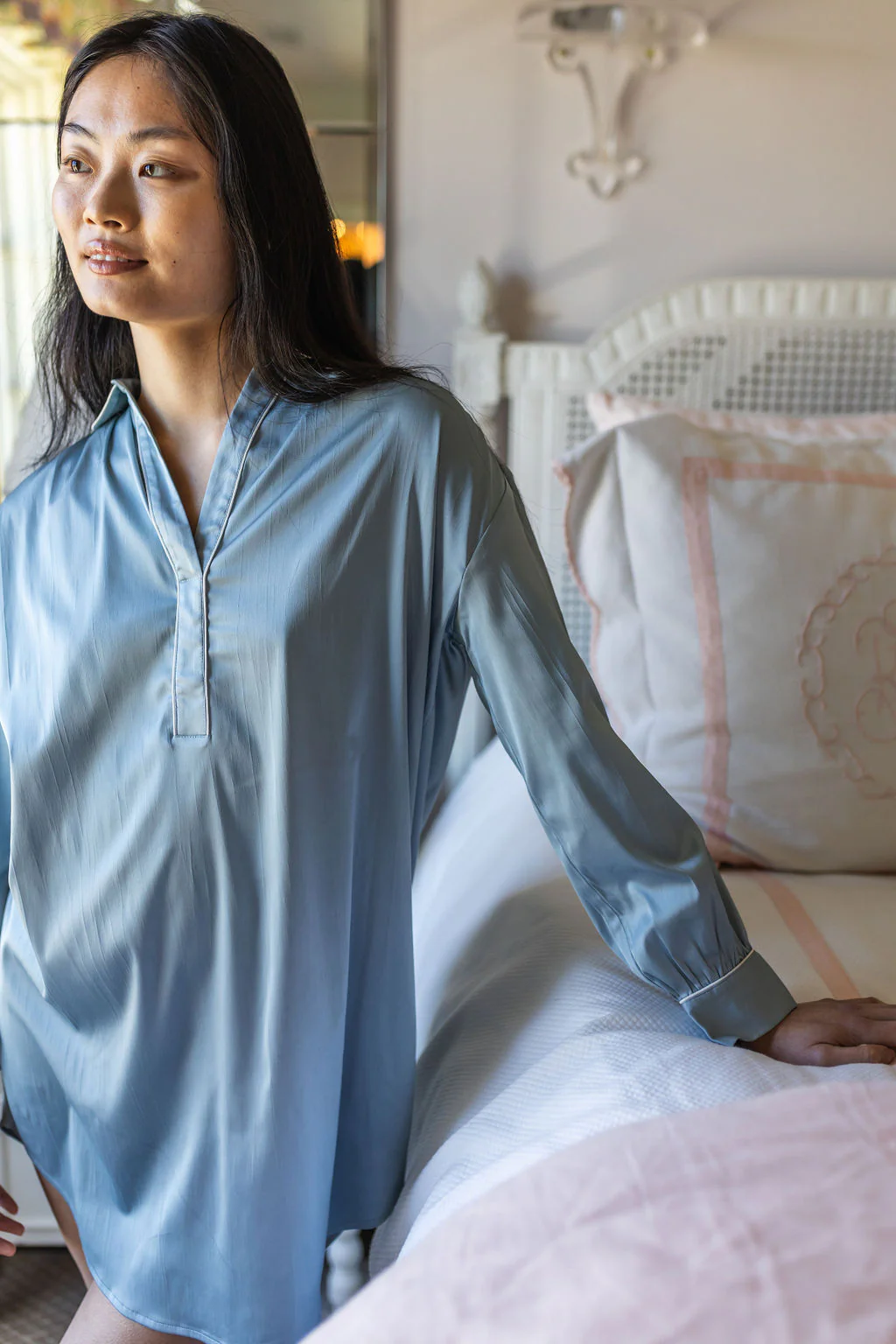 POP OVER CHLOE SATIN NIGHTSHIRT - Image 9