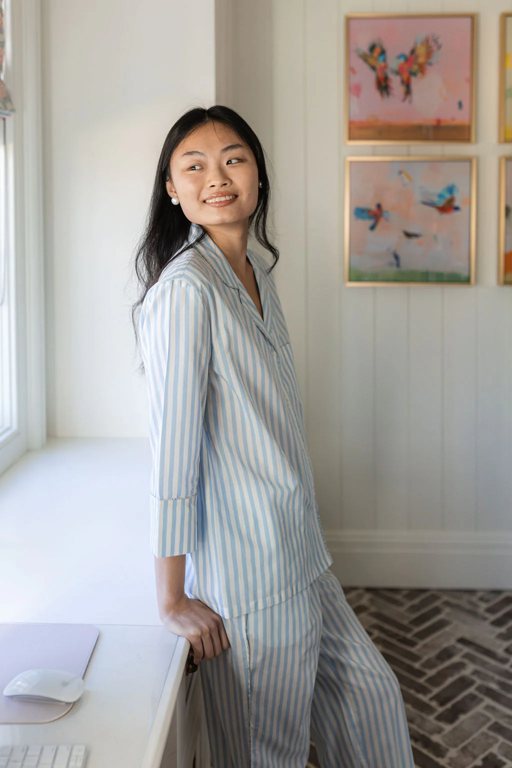 CLASSIC COTTON STRIPED CAPRI PAJAMAS - Image 11