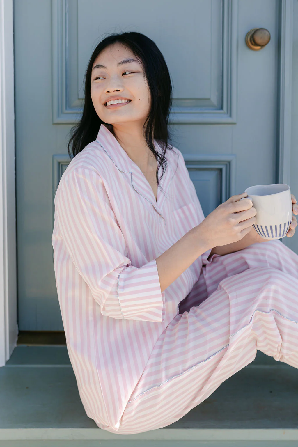 CLASSIC COTTON STRIPED CAPRI PAJAMAS - Image 12