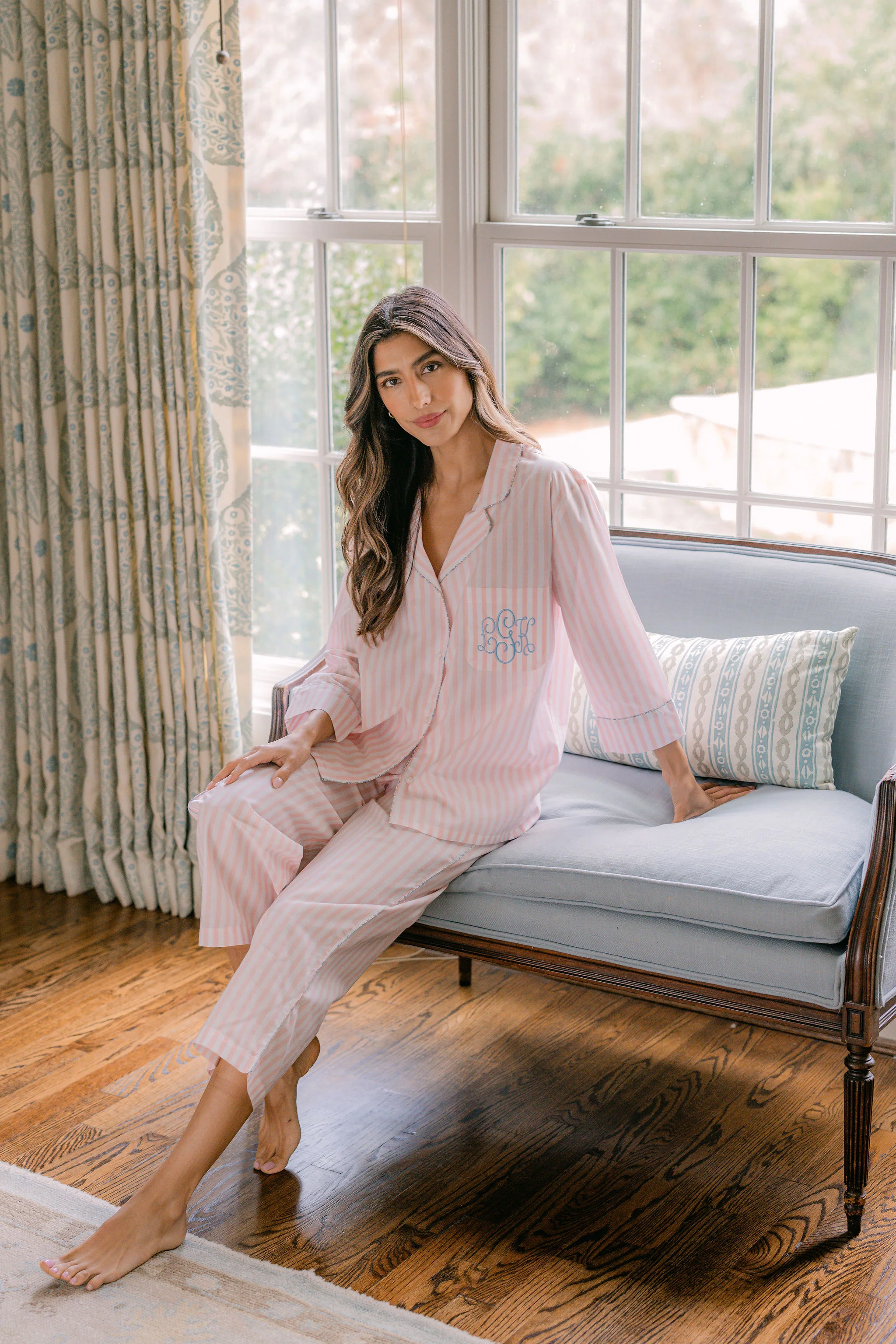 CLASSIC COTTON STRIPED CAPRI PAJAMAS - Image 13