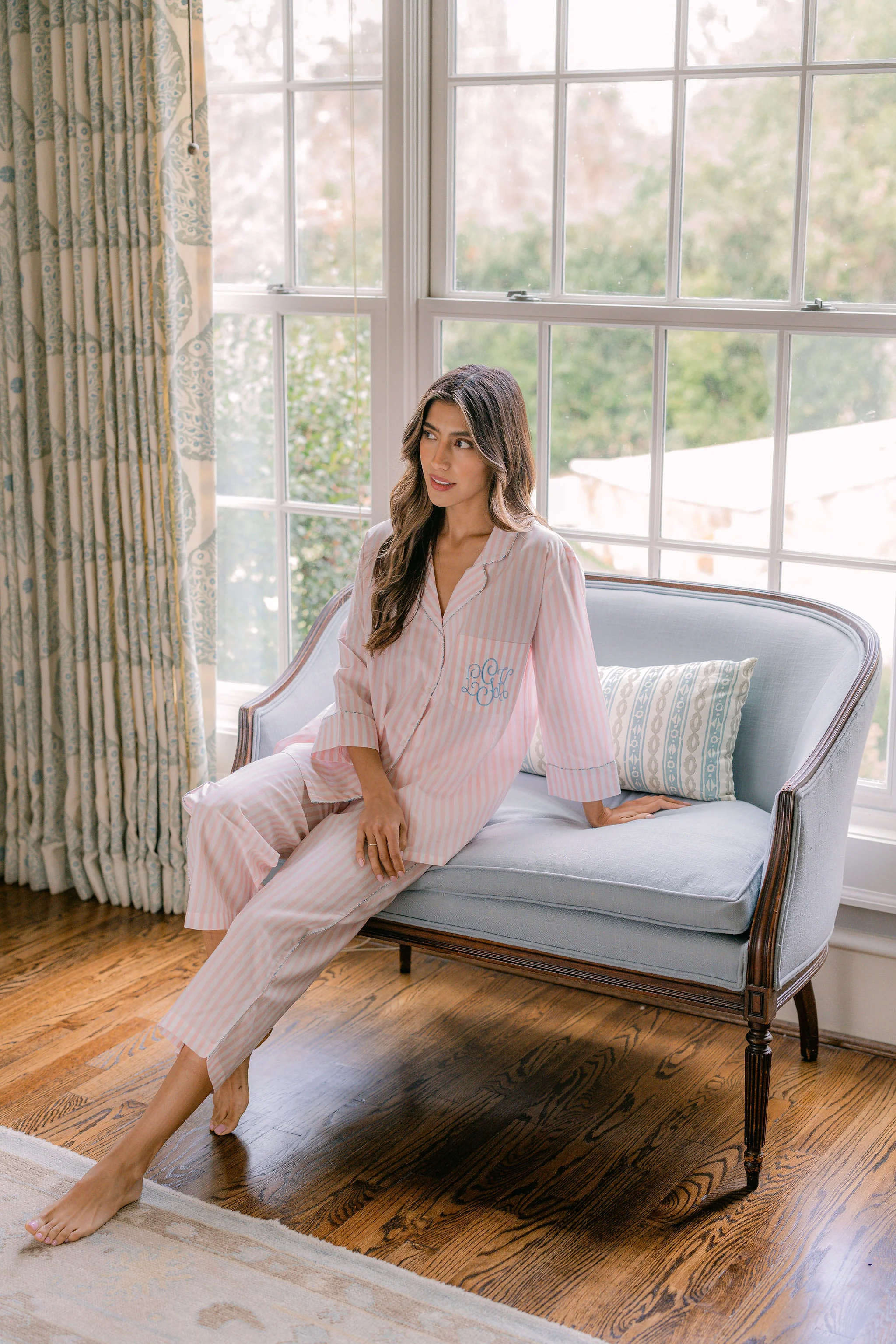 CLASSIC COTTON STRIPED CAPRI PAJAMAS - Image 14