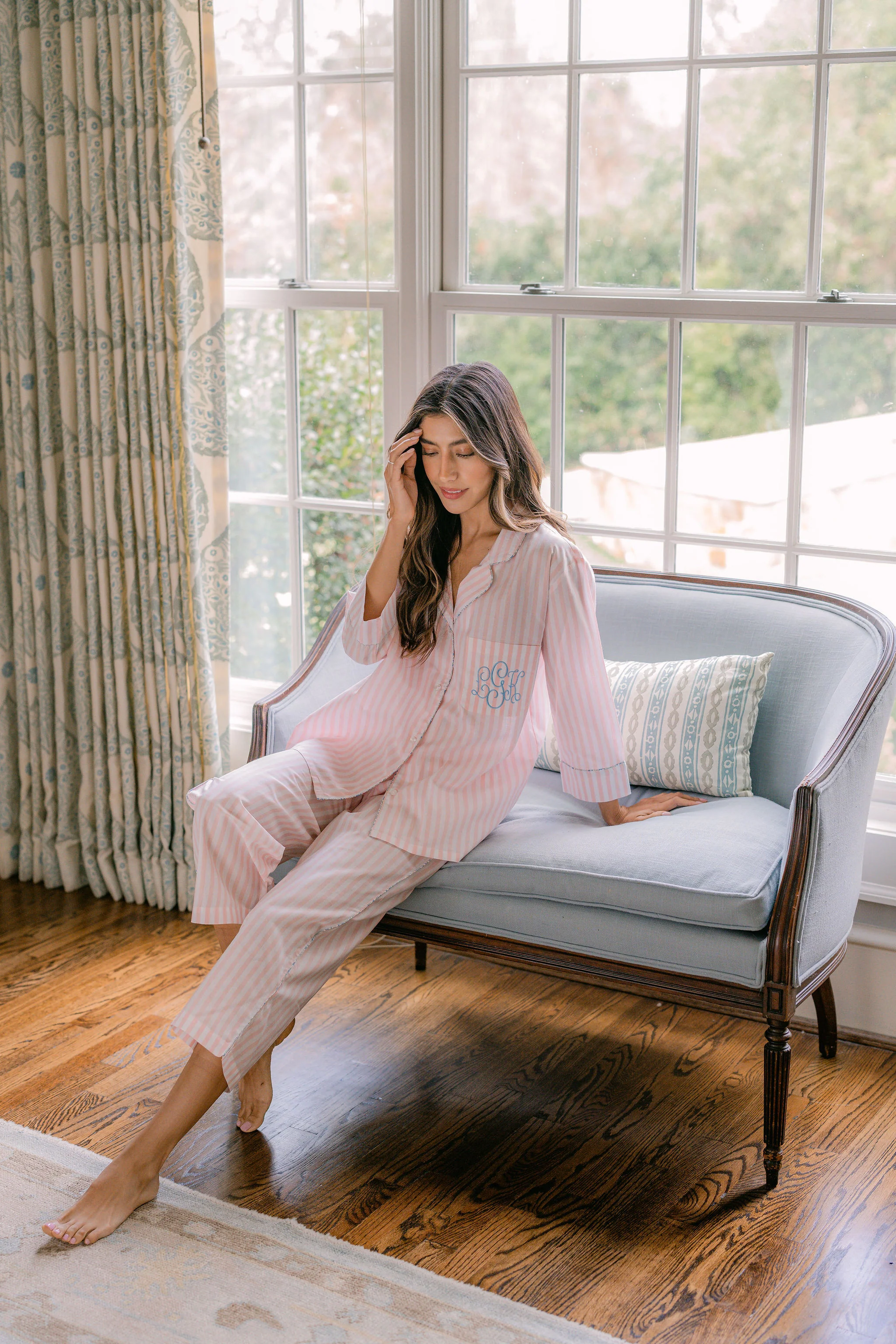 CLASSIC COTTON STRIPED CAPRI PAJAMAS - Image 15