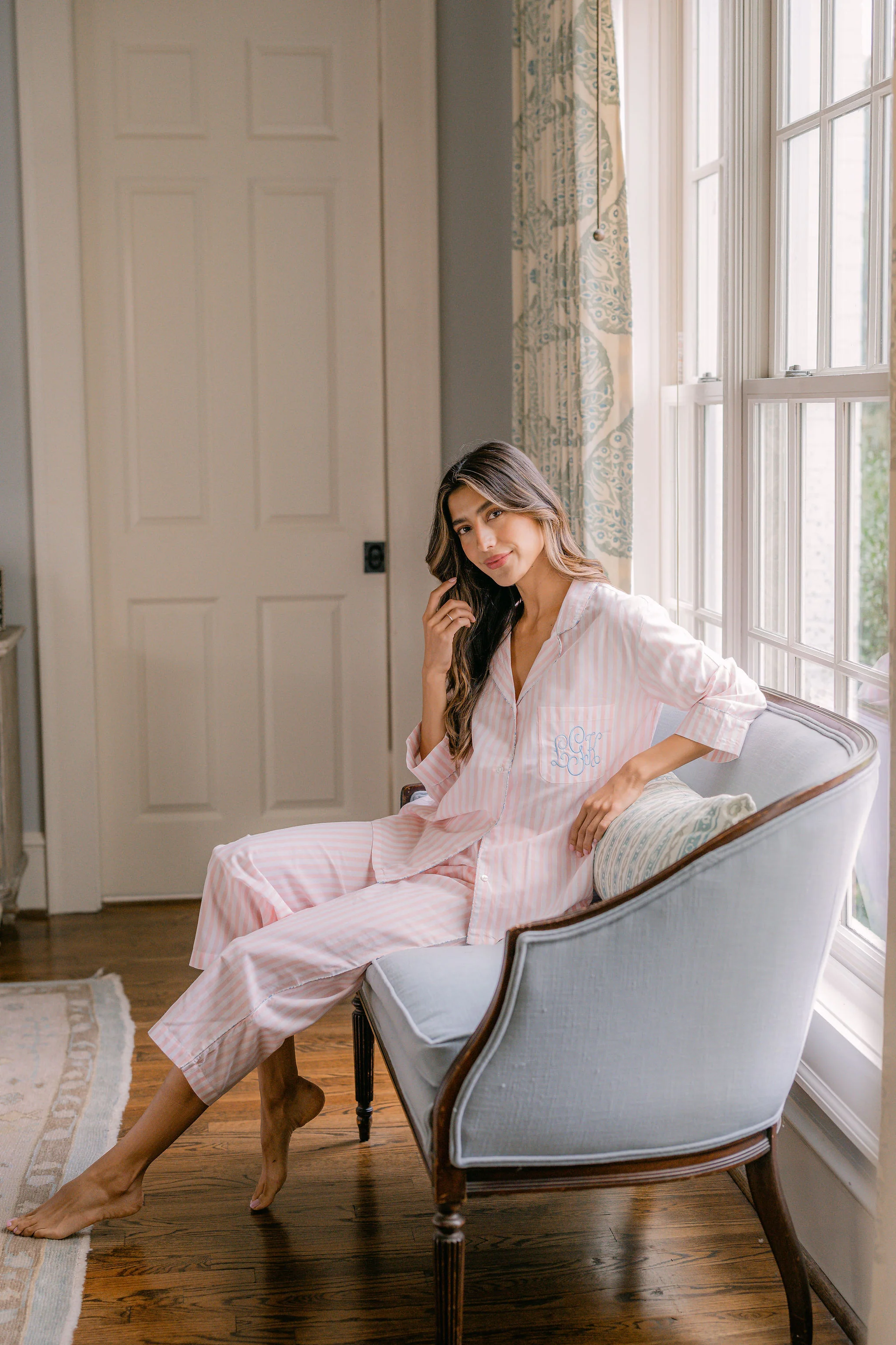 CLASSIC COTTON STRIPED CAPRI PAJAMAS - Image 16