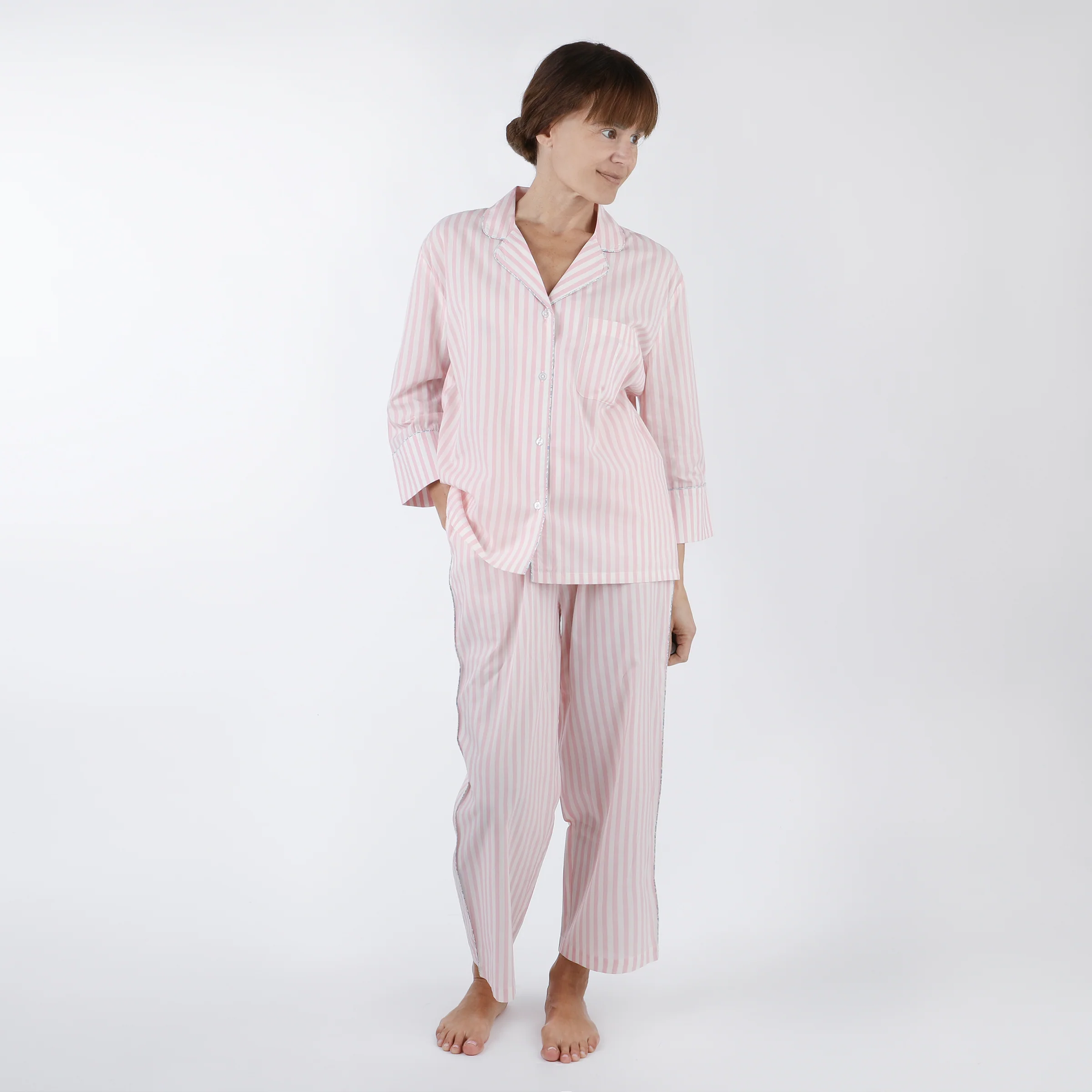 CLASSIC COTTON STRIPED CAPRI PAJAMAS - Image 3