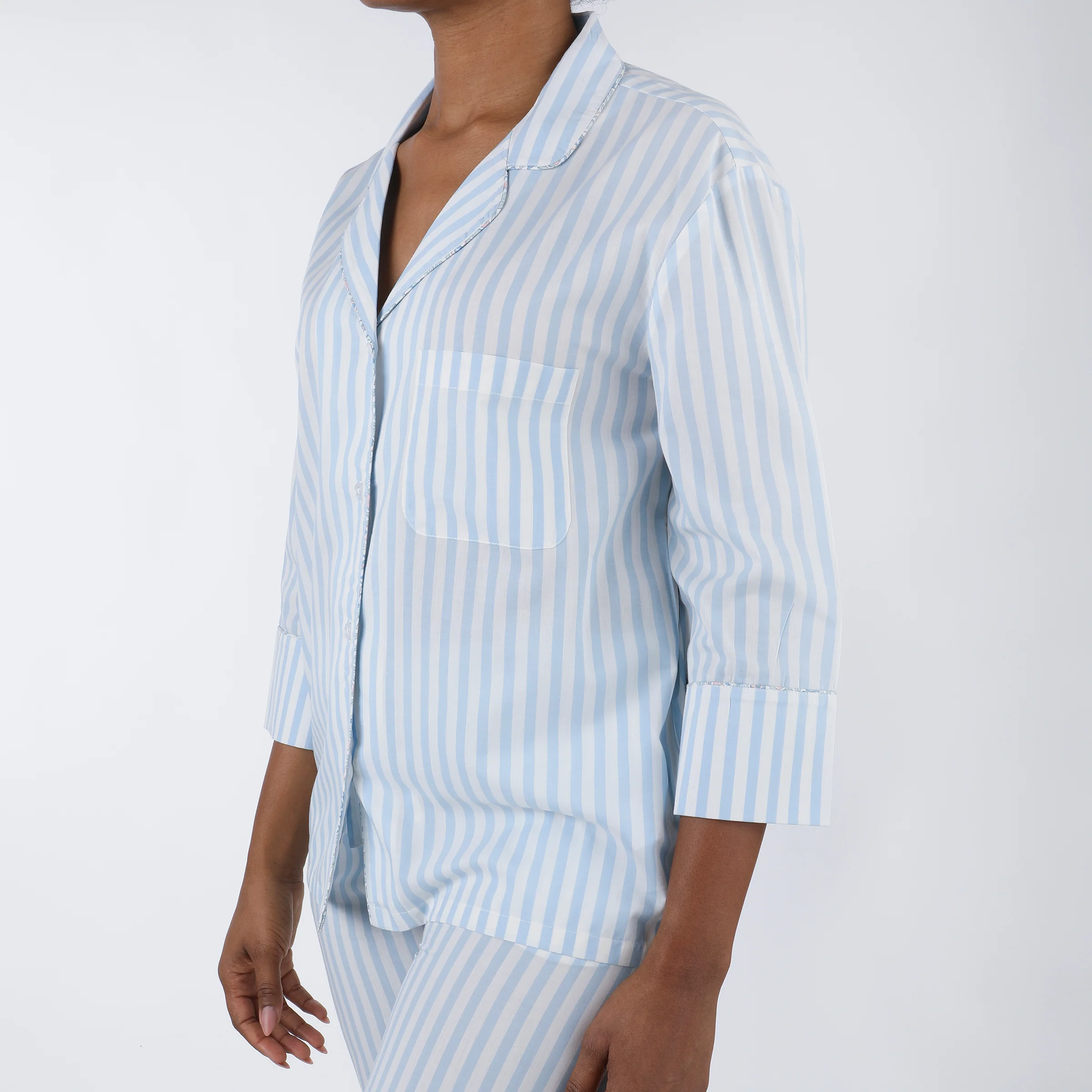 CLASSIC COTTON STRIPED CAPRI PAJAMAS - Image 8
