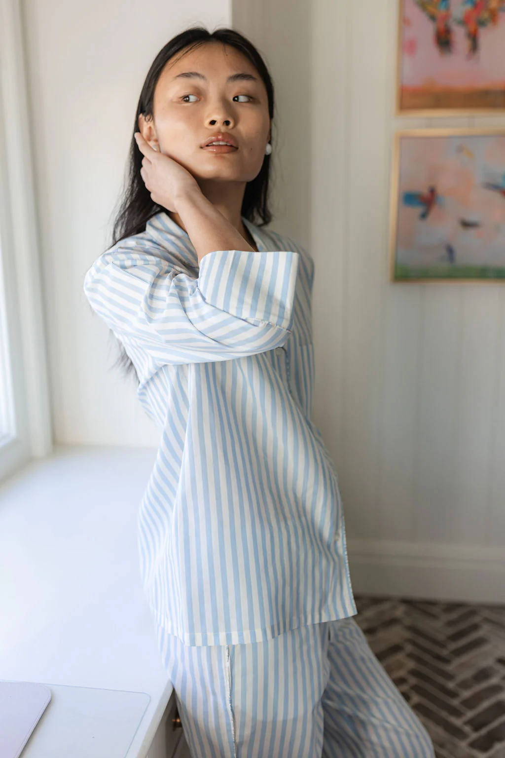 CLASSIC COTTON STRIPED CAPRI PAJAMAS - Image 9