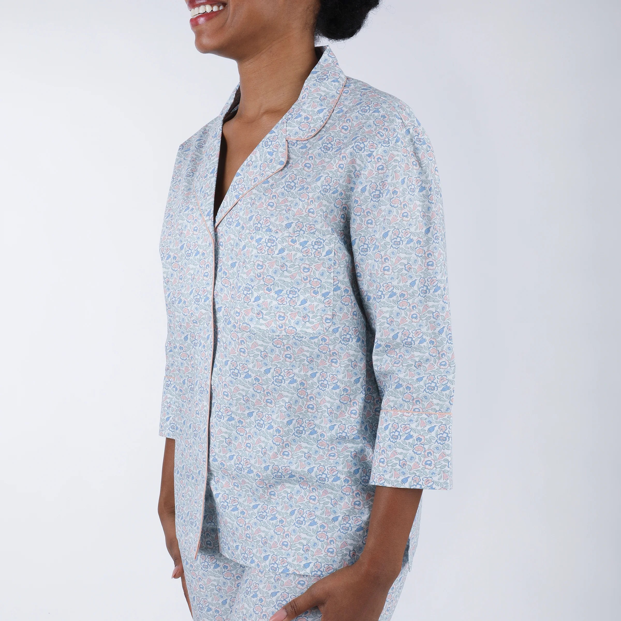 CLASSIC COTTON PAJAMAS IN FRENCH FLORAL - Image 3