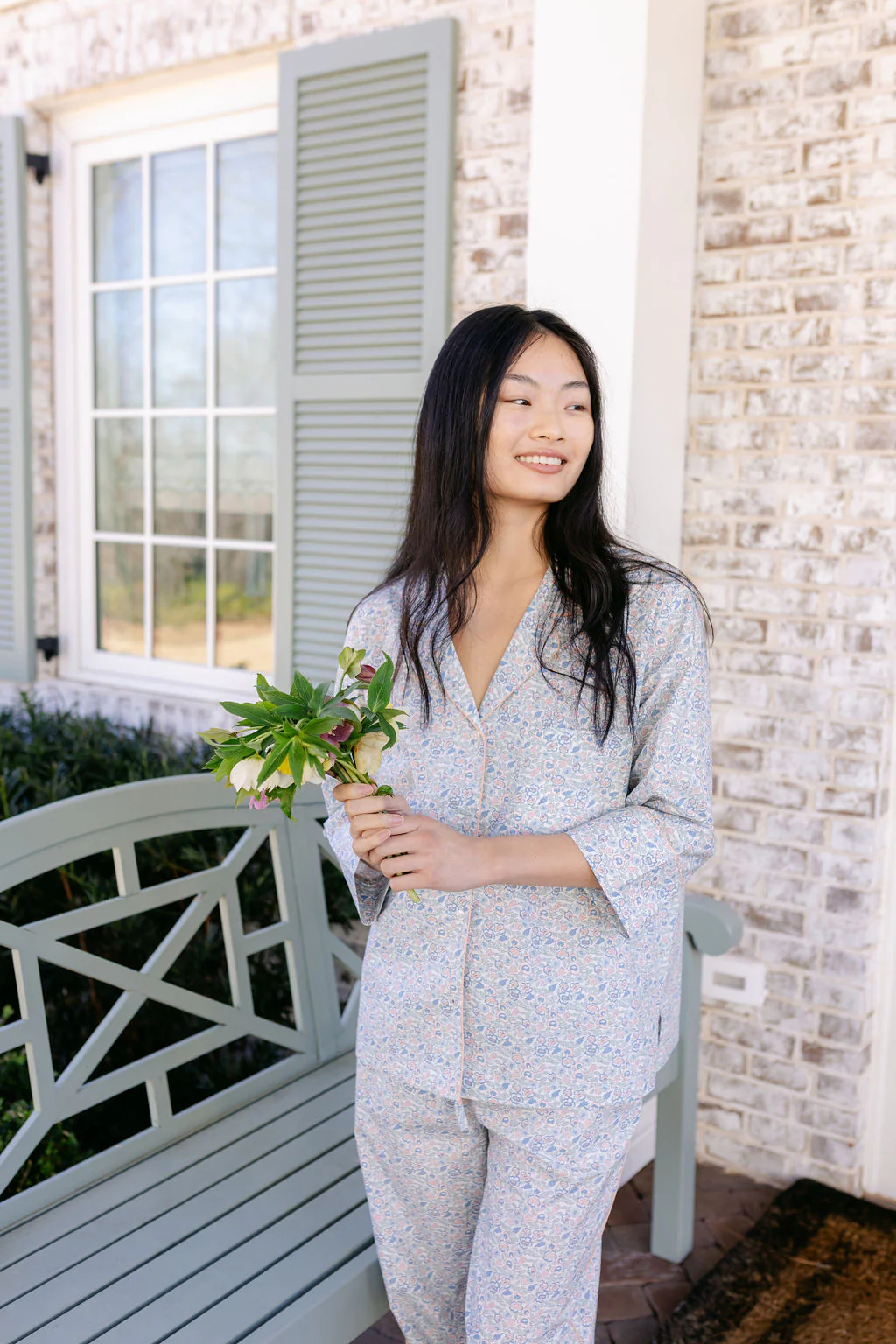 CLASSIC COTTON PAJAMAS IN FRENCH FLORAL - Image 4