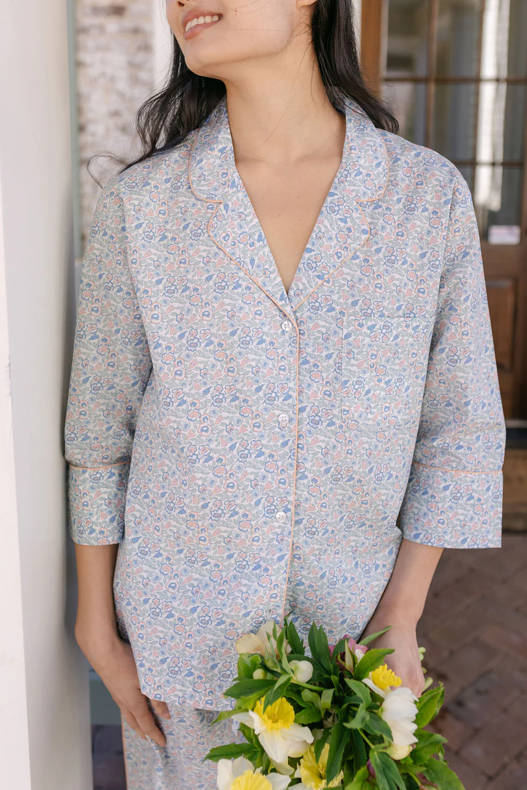 CLASSIC COTTON PAJAMAS IN FRENCH FLORAL - Image 6