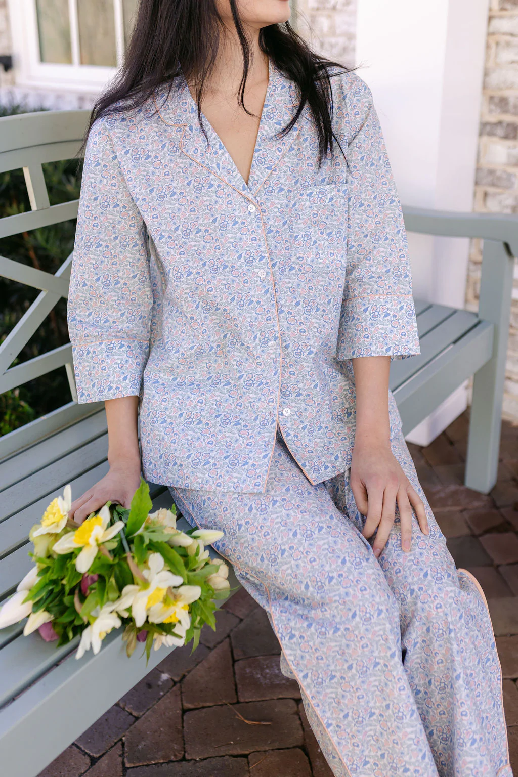 CLASSIC COTTON PAJAMAS IN FRENCH FLORAL - Image 7