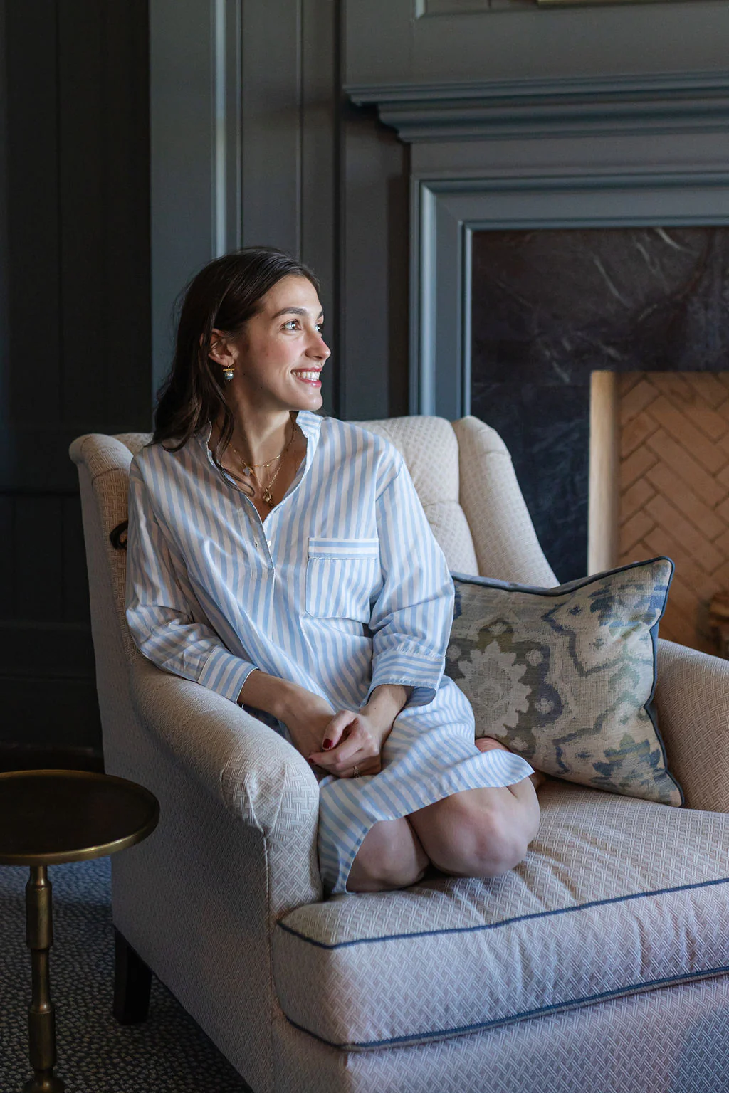 CLASSIC COTTON STRIPED NIGHTSHIRT - Image 12