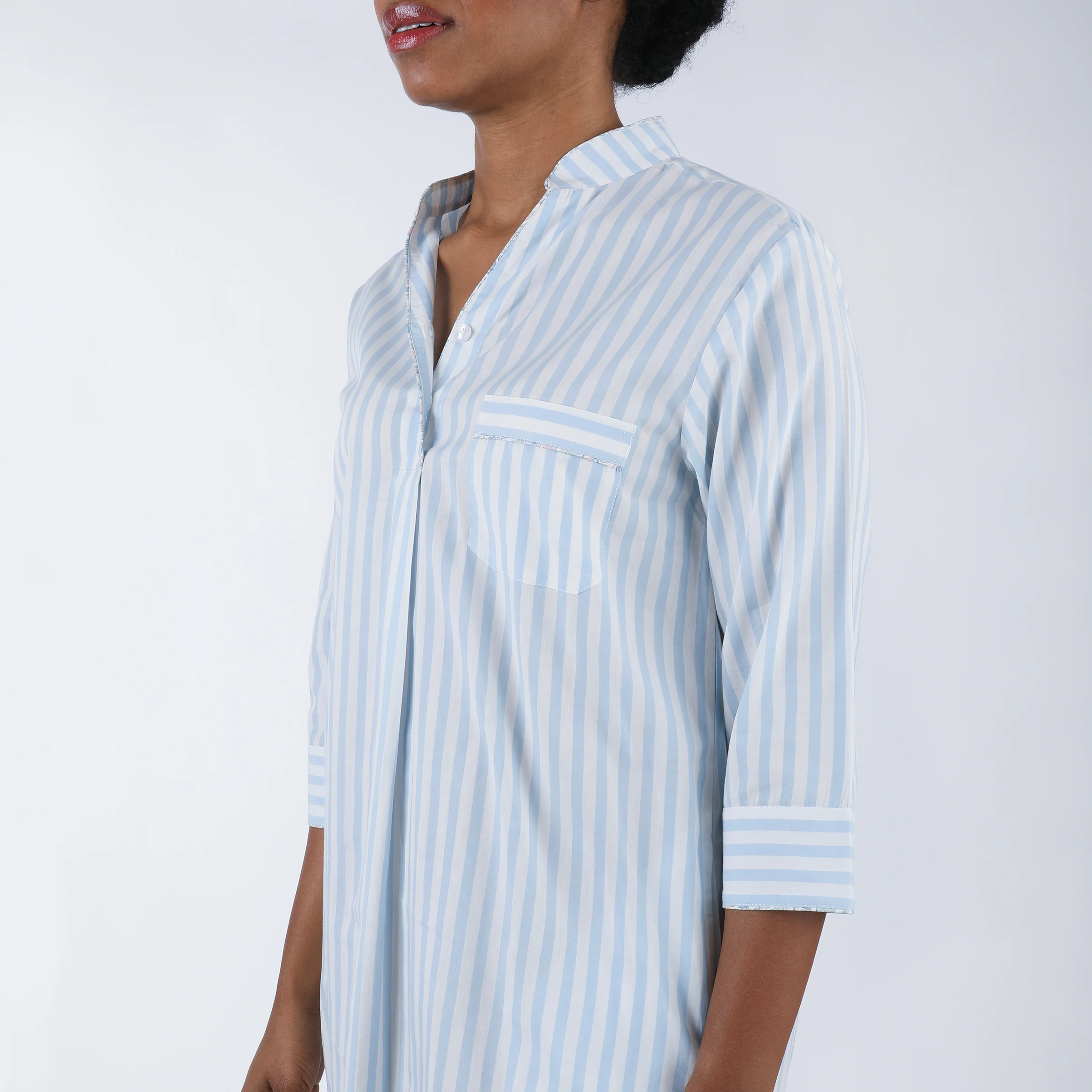 CLASSIC COTTON STRIPED NIGHTSHIRT - Image 3