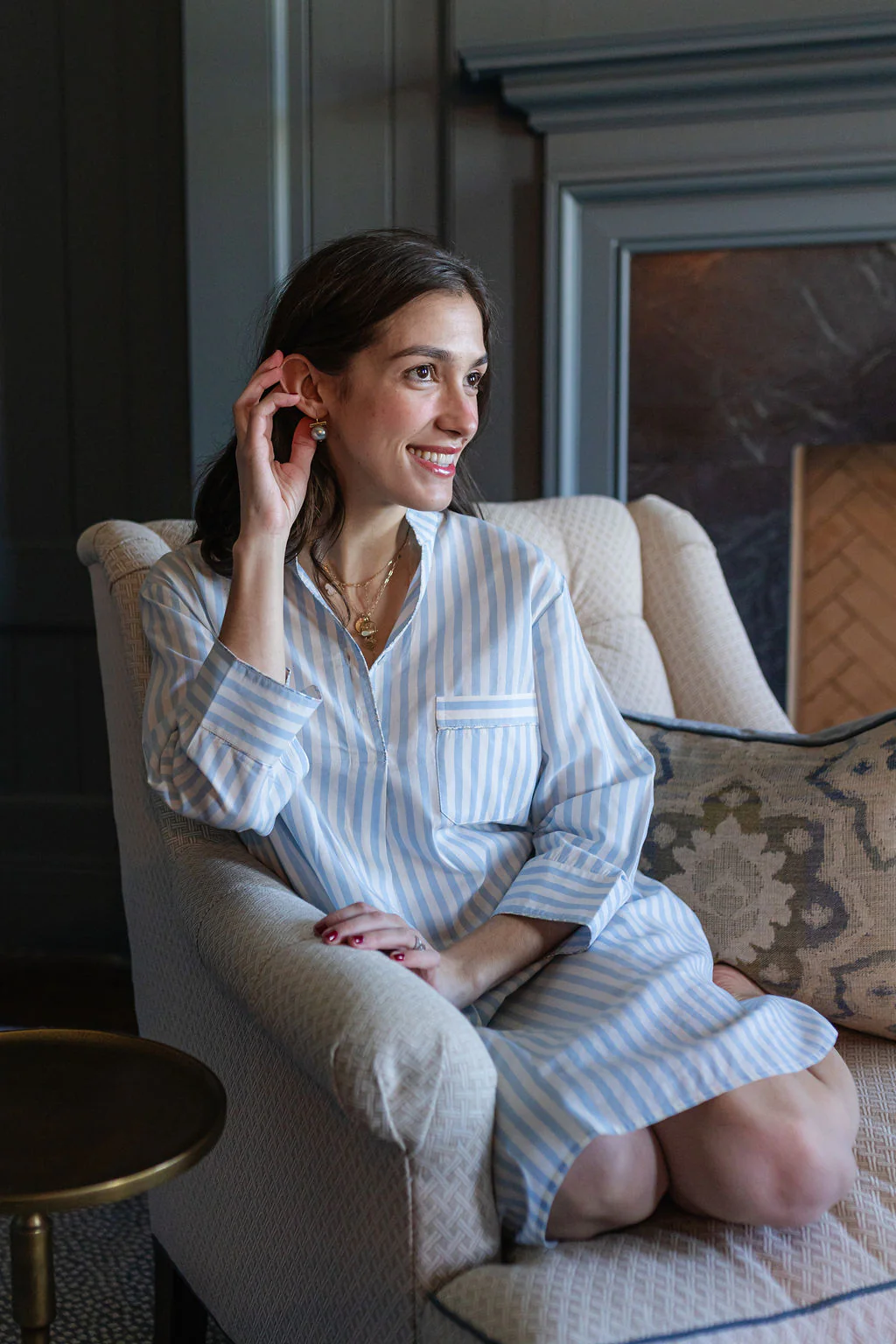 CLASSIC COTTON STRIPED NIGHTSHIRT - Image 9