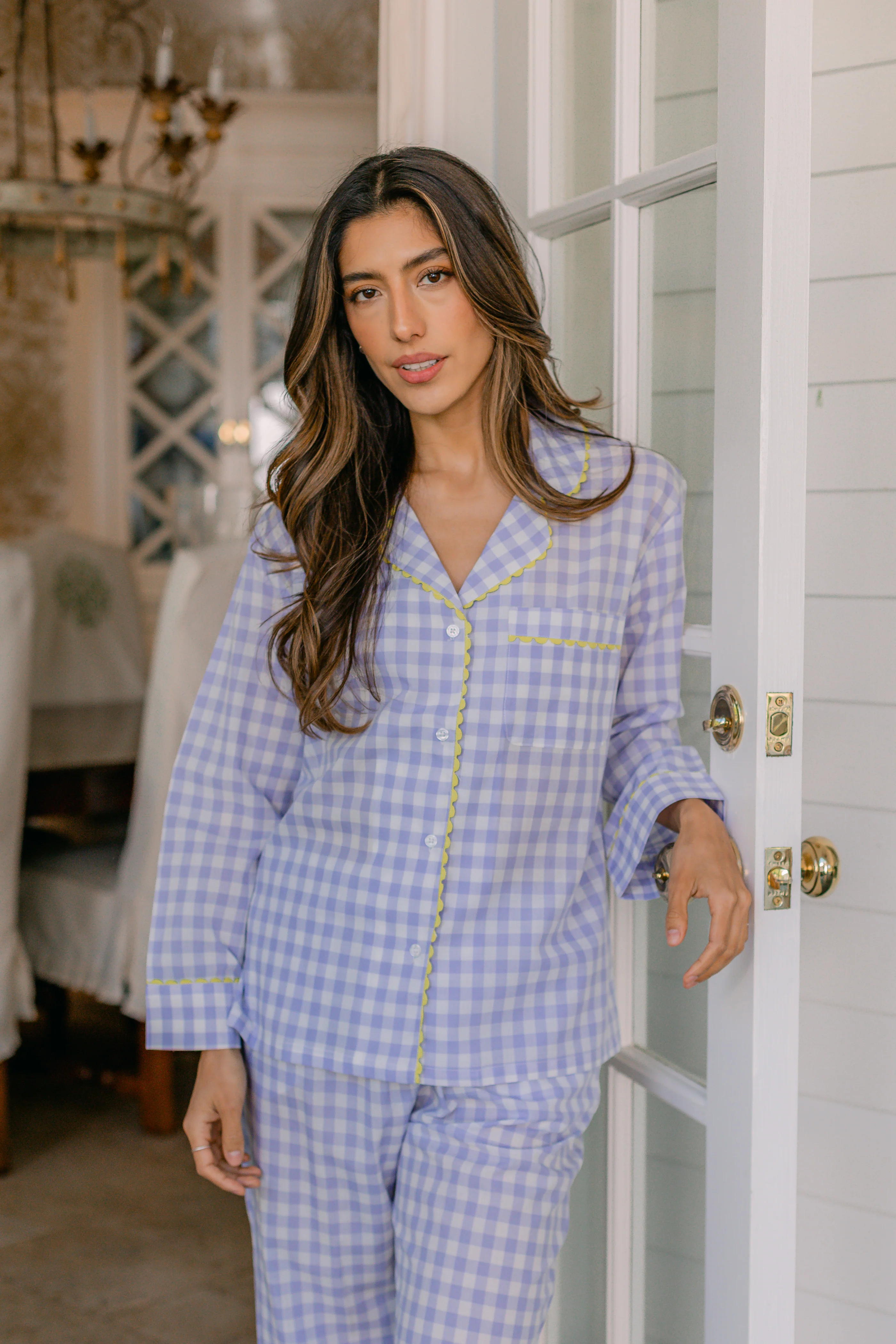 CLASSIC GINGHAM CHECK PAJAMAS W/ RIC RAK TRIM - Image 10