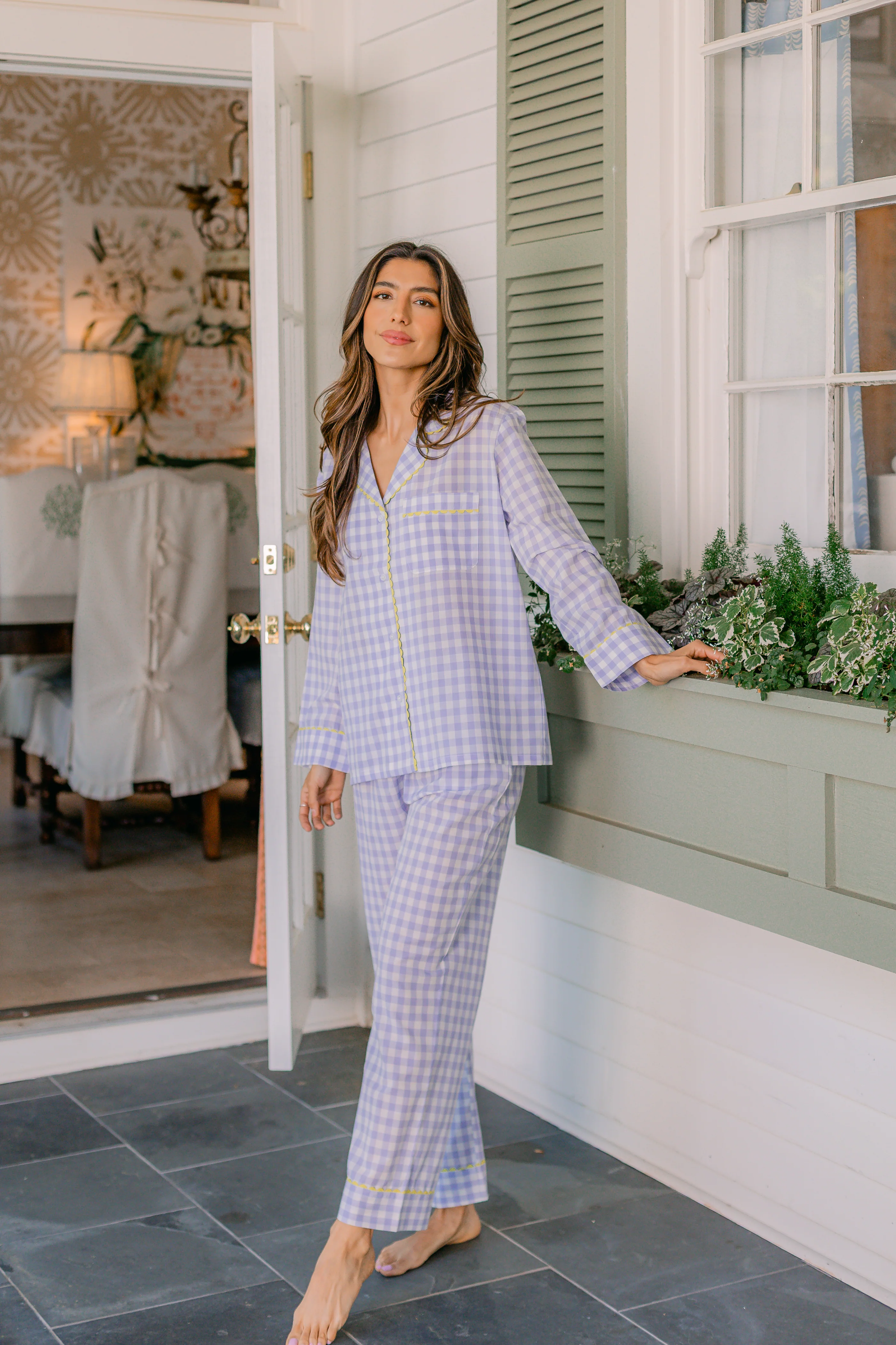 CLASSIC GINGHAM CHECK PAJAMAS W/ RIC RAK TRIM - Image 13