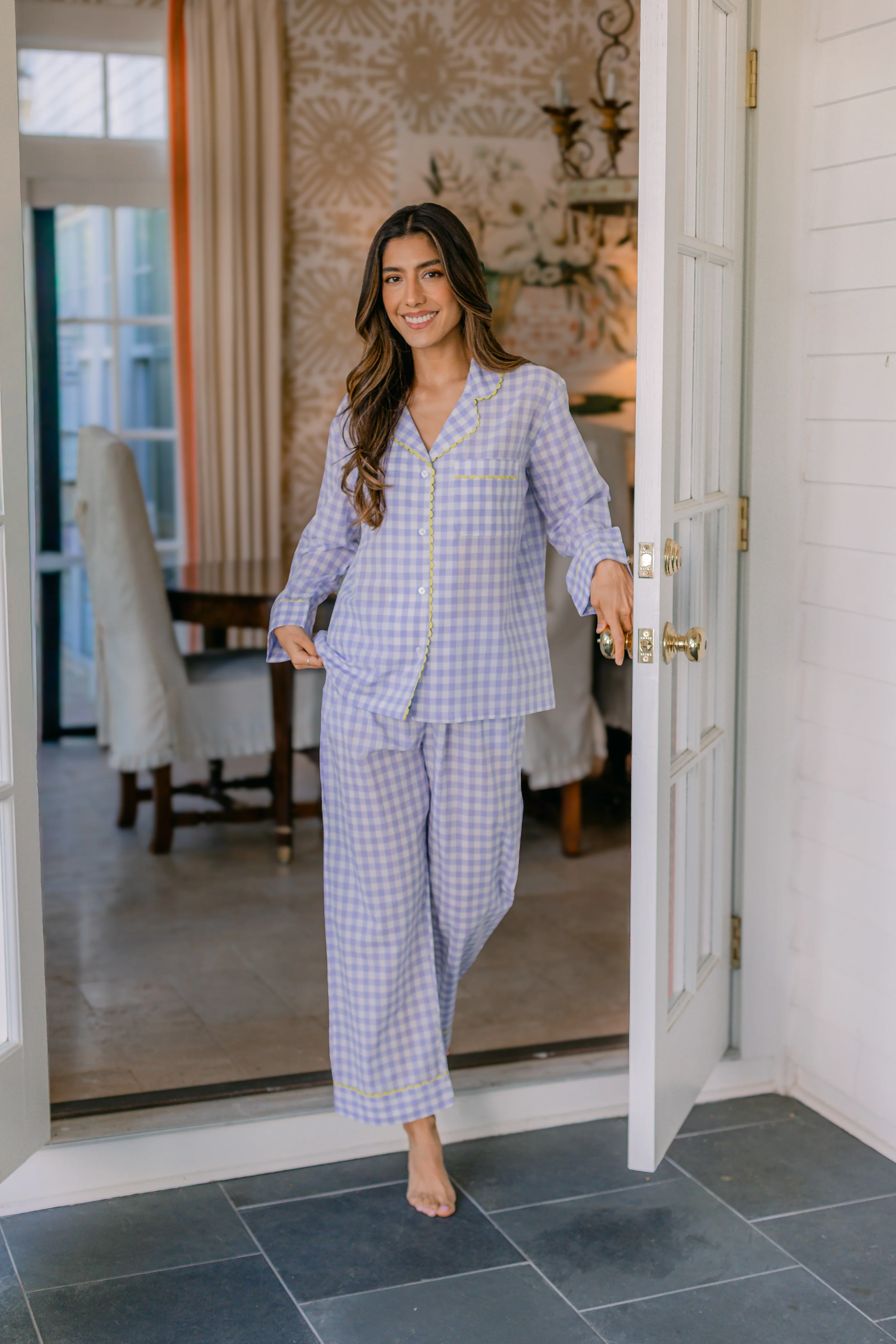 CLASSIC GINGHAM CHECK PAJAMAS W/ RIC RAK TRIM - Image 14