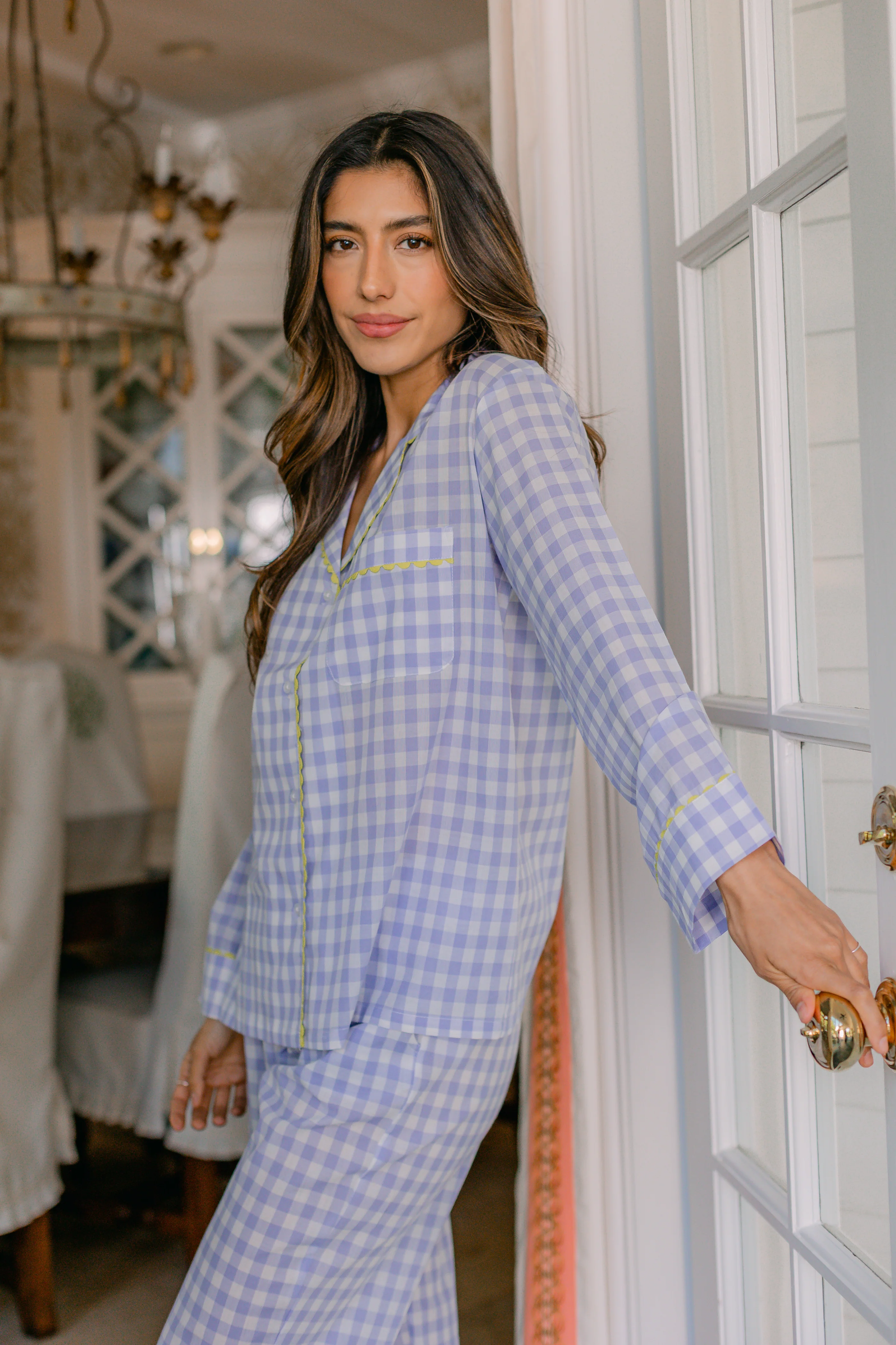 CLASSIC GINGHAM CHECK PAJAMAS W/ RIC RAK TRIM - Image 5