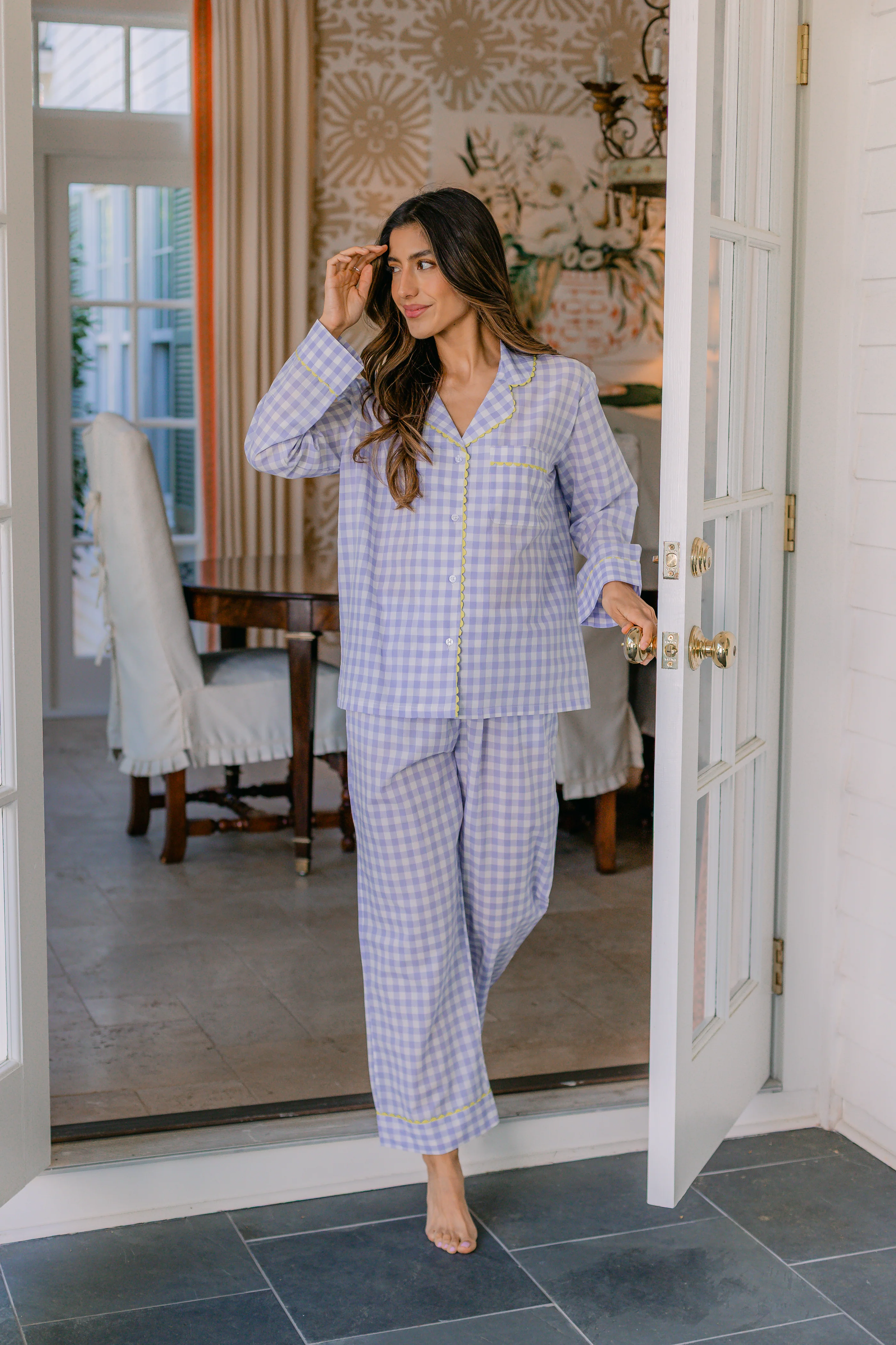 CLASSIC GINGHAM CHECK PAJAMAS W/ RIC RAK TRIM - Image 6