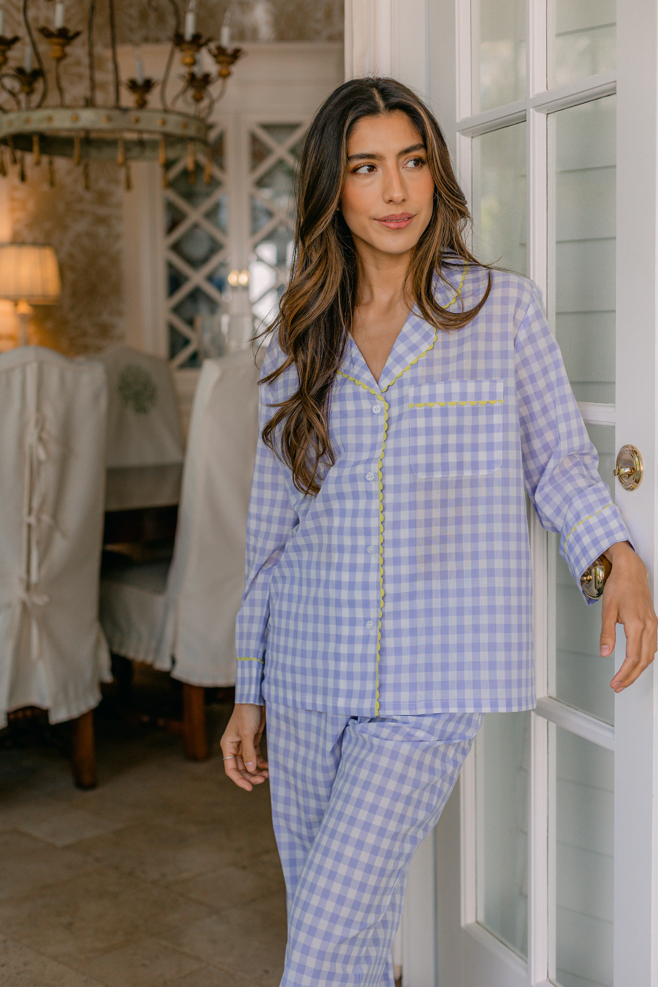 CLASSIC GINGHAM CHECK PAJAMAS W/ RIC RAK TRIM - Image 7