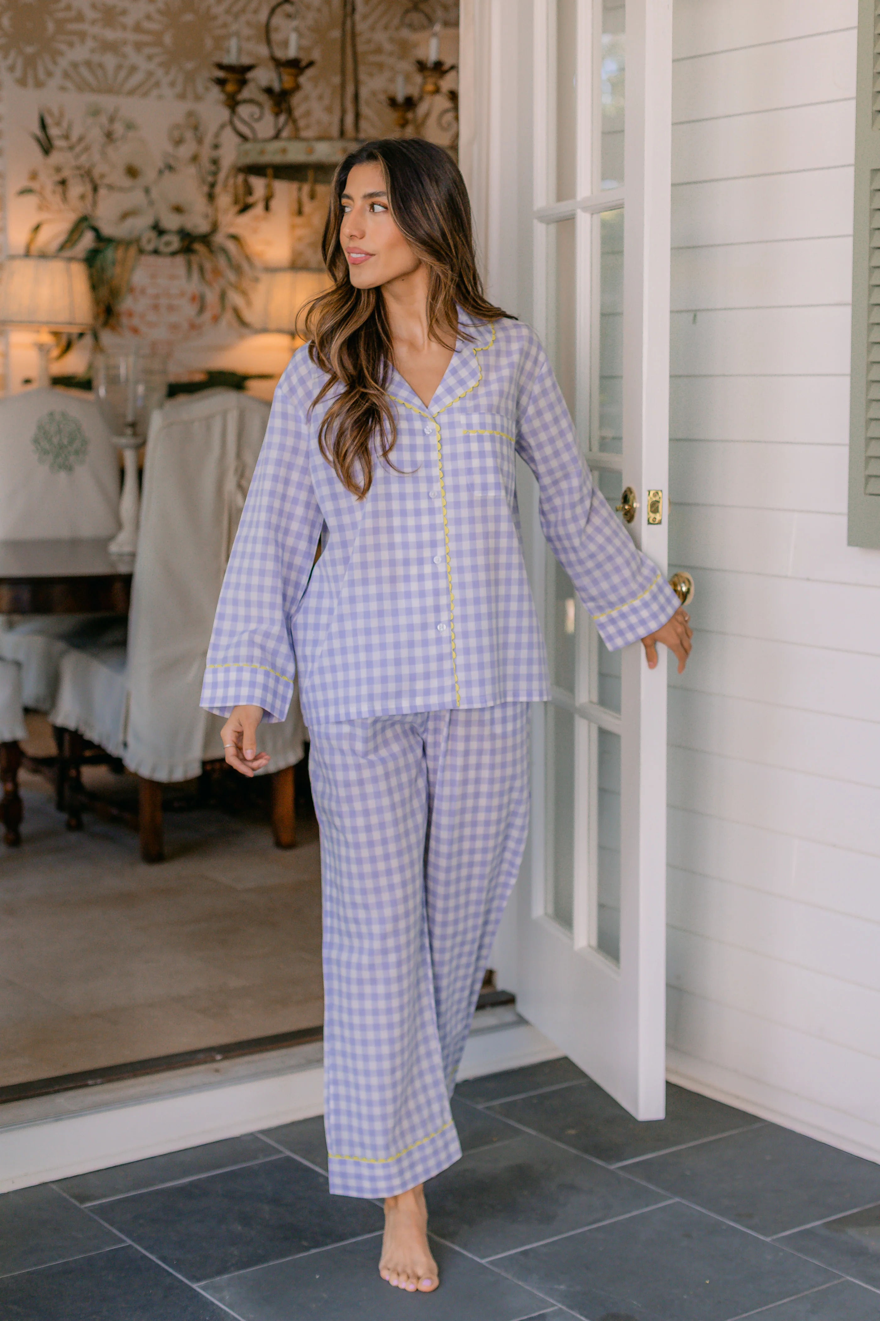CLASSIC GINGHAM CHECK PAJAMAS W/ RIC RAK TRIM - Image 8