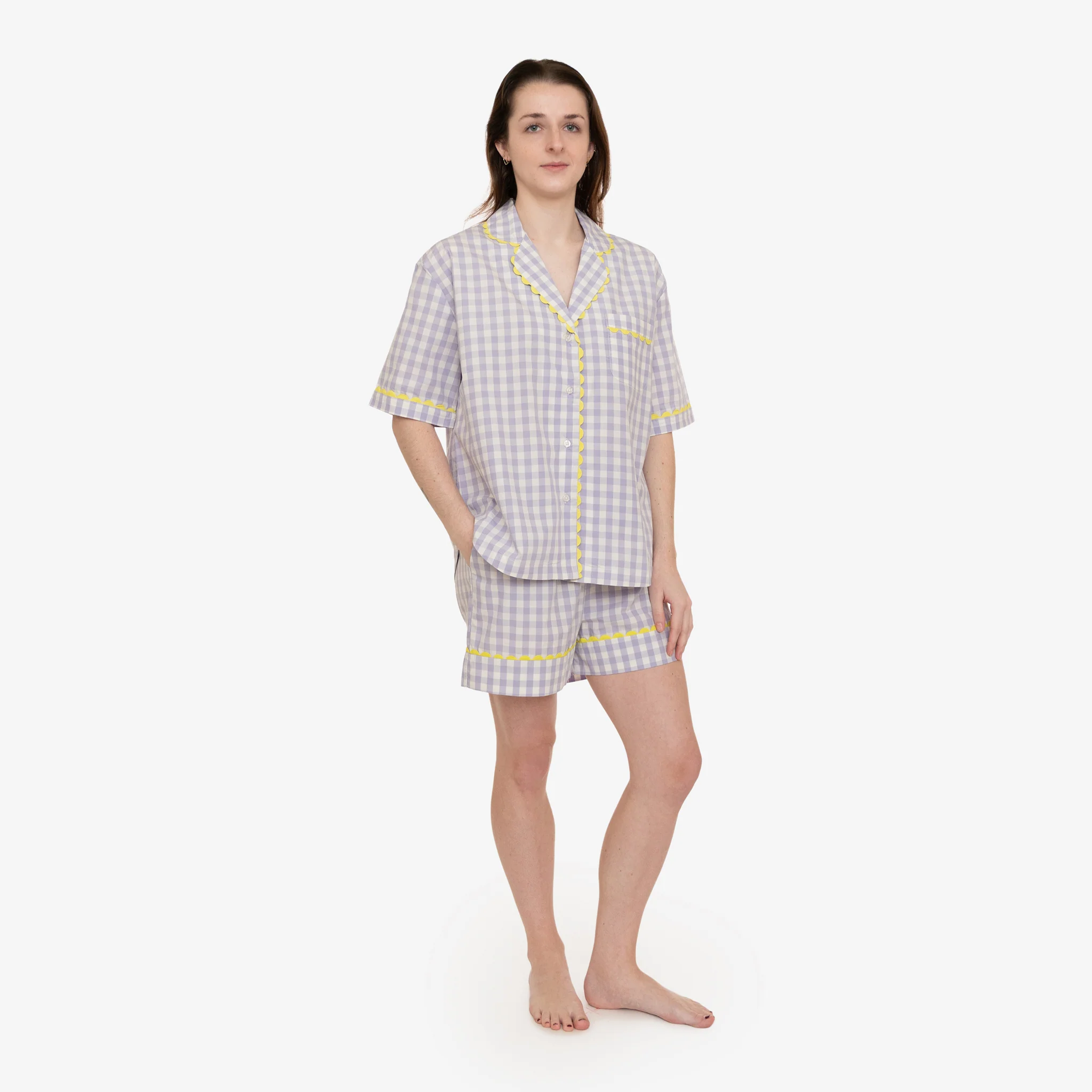 CLASSIC GINGHAM CHECK SHORT PAJAMAS W/ RIC RAK TRIM - Image 15