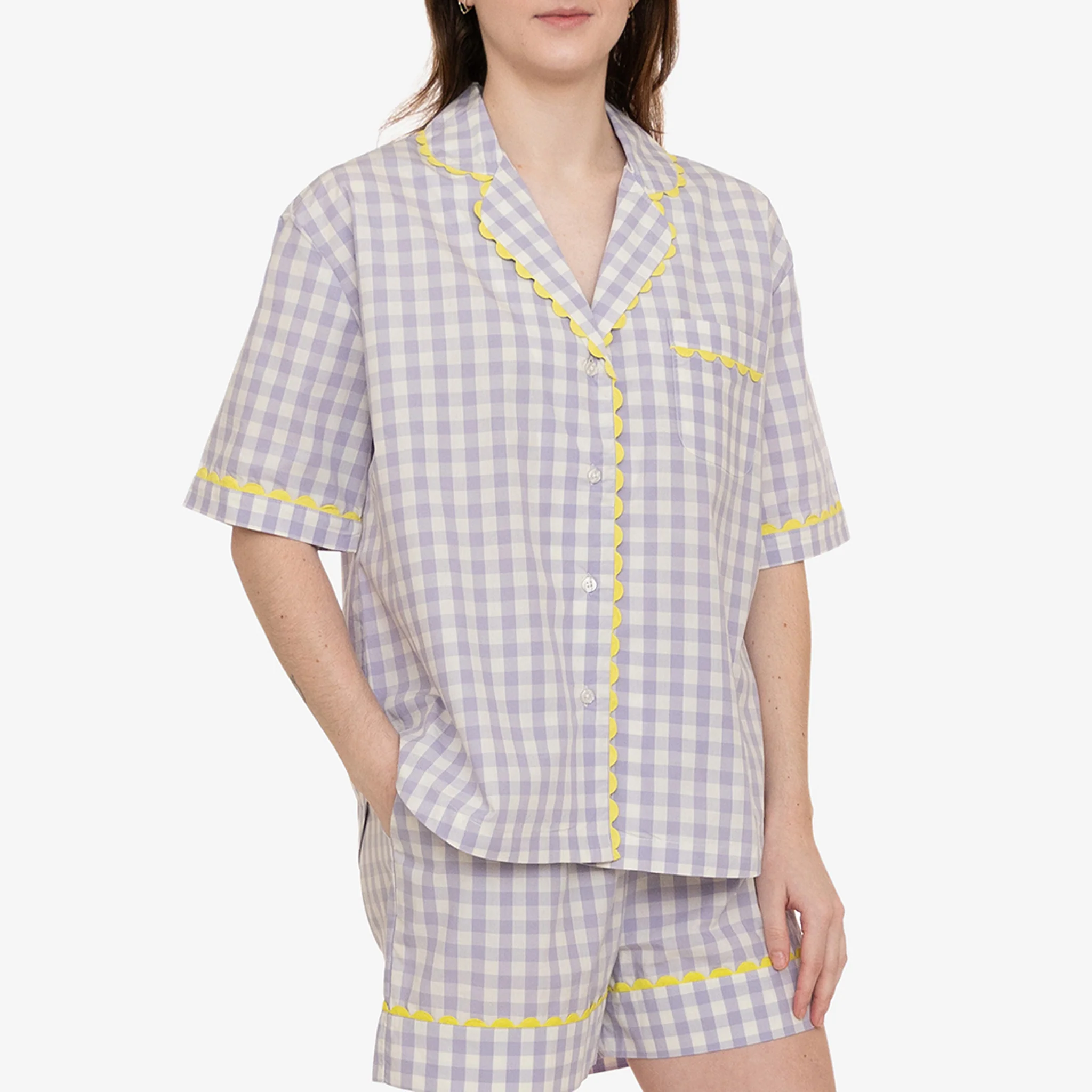 CLASSIC GINGHAM CHECK SHORT PAJAMAS W/ RIC RAK TRIM - Image 16