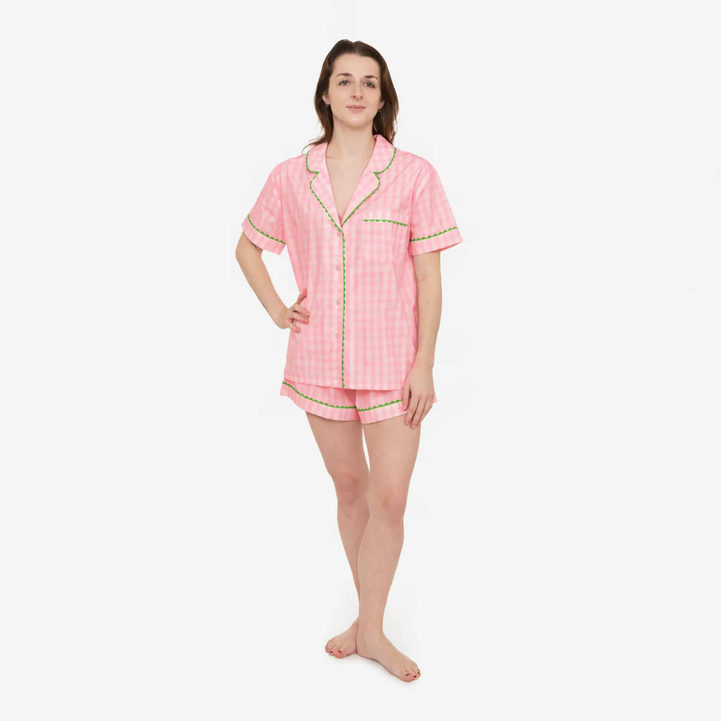 CLASSIC GINGHAM CHECK SHORT PAJAMAS W/ RIC RAK TRIM - Image 18