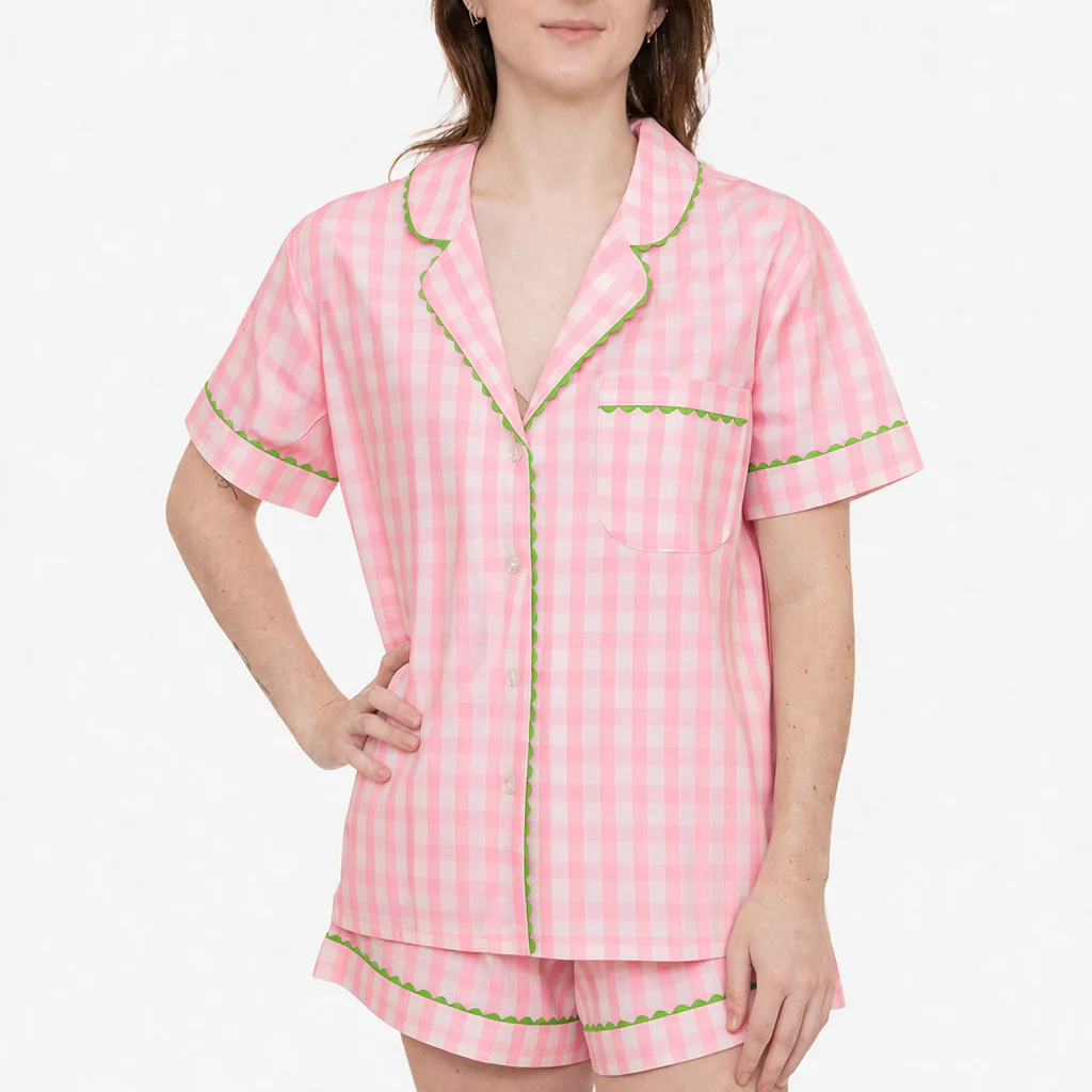 CLASSIC GINGHAM CHECK SHORT PAJAMAS W/ RIC RAK TRIM - Image 19