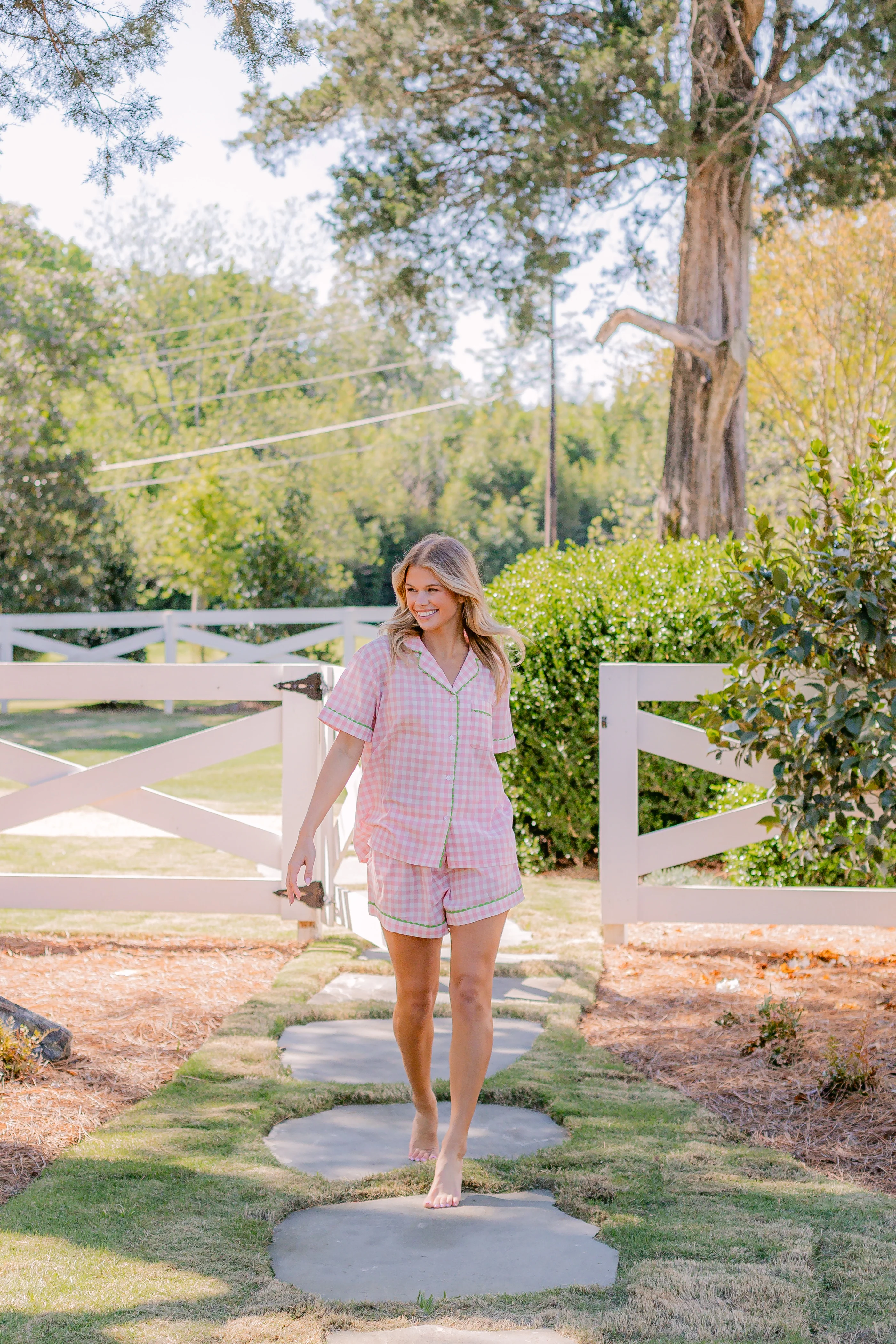 CLASSIC GINGHAM CHECK SHORT PAJAMAS W/ RIC RAK TRIM - Image 6
