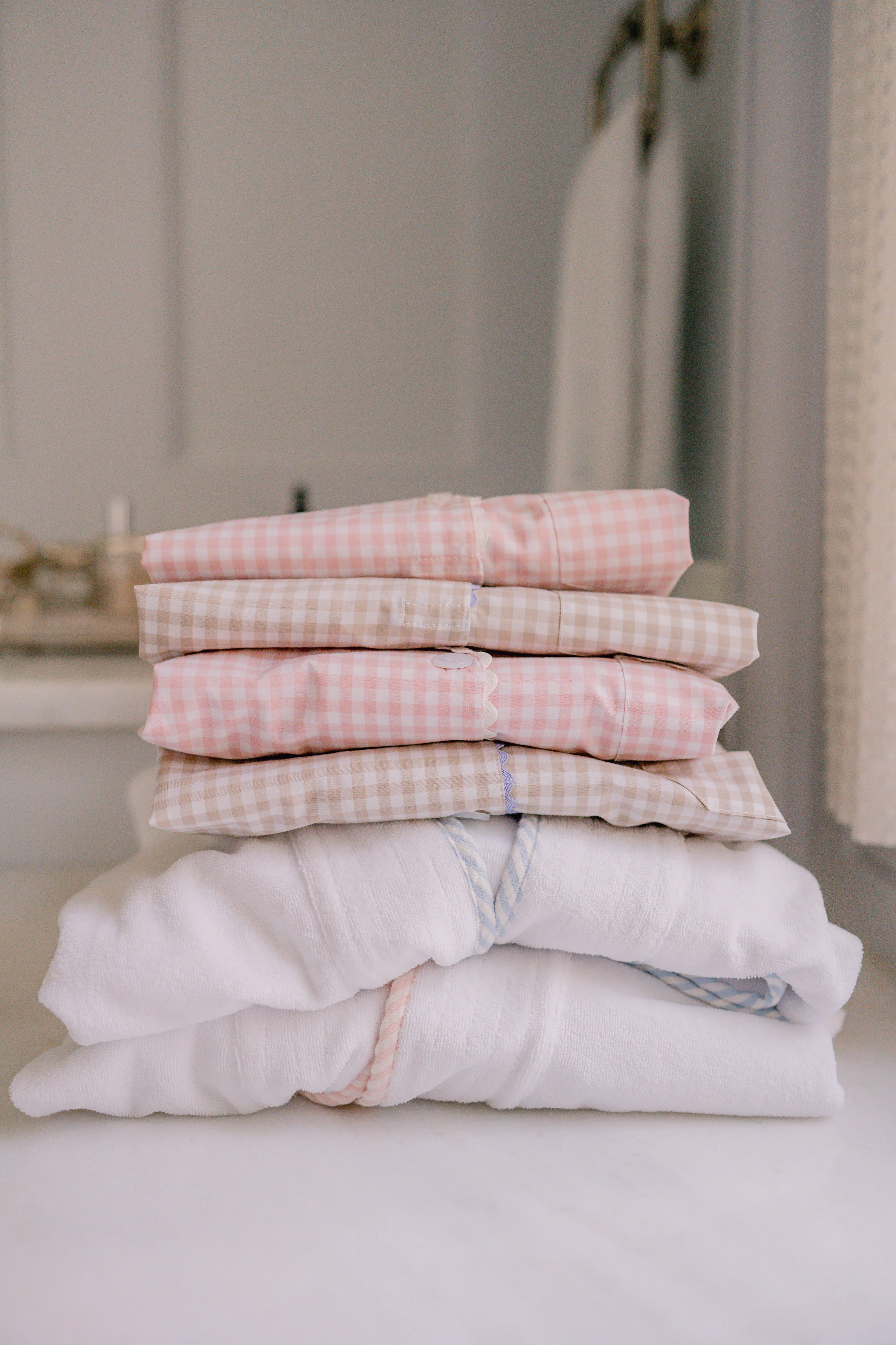 GINGHAM COTTON NIGHTSHIRT WITH RIC RAC TRIM - Image 17