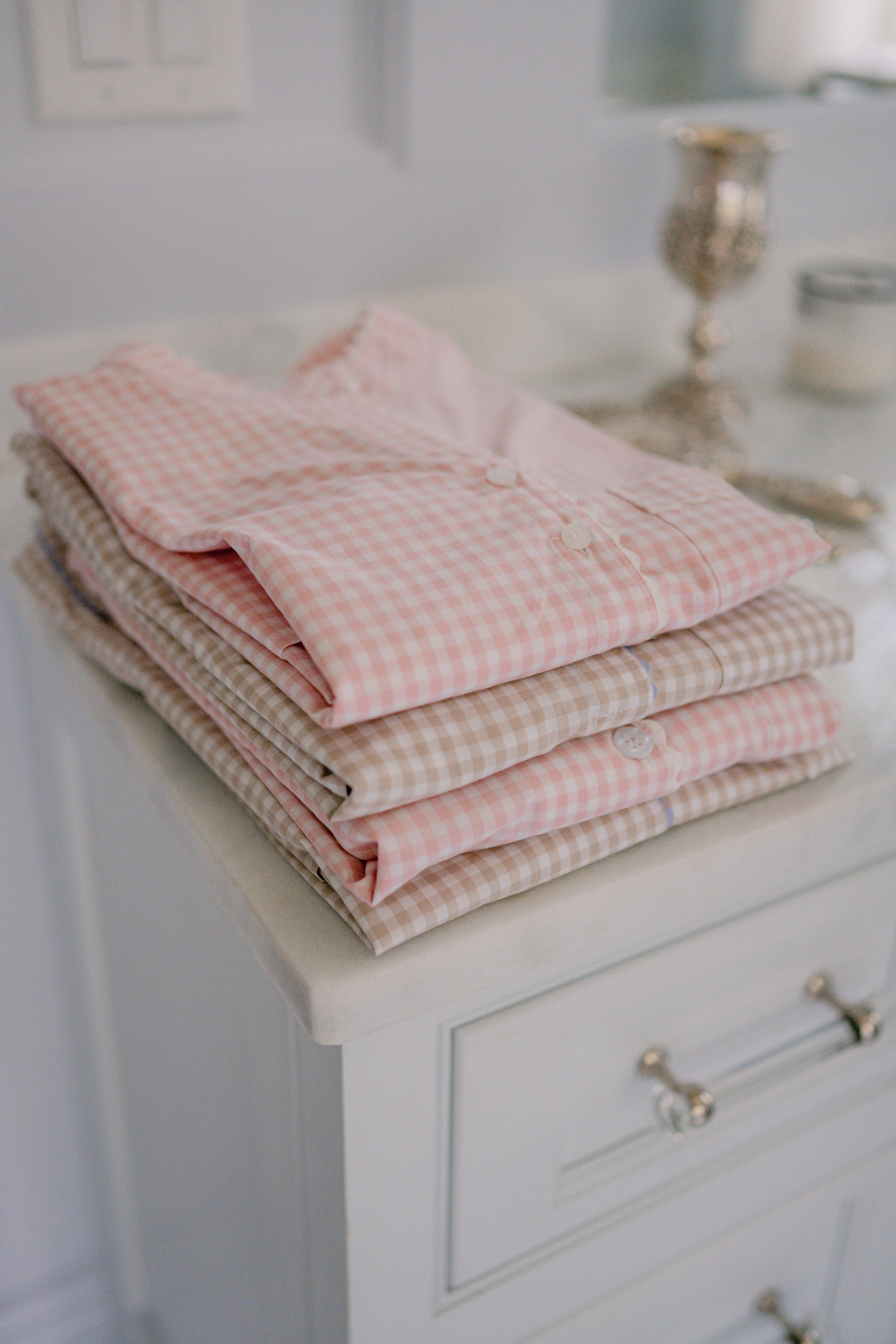 GINGHAM COTTON NIGHTSHIRT WITH RIC RAC TRIM - Image 19