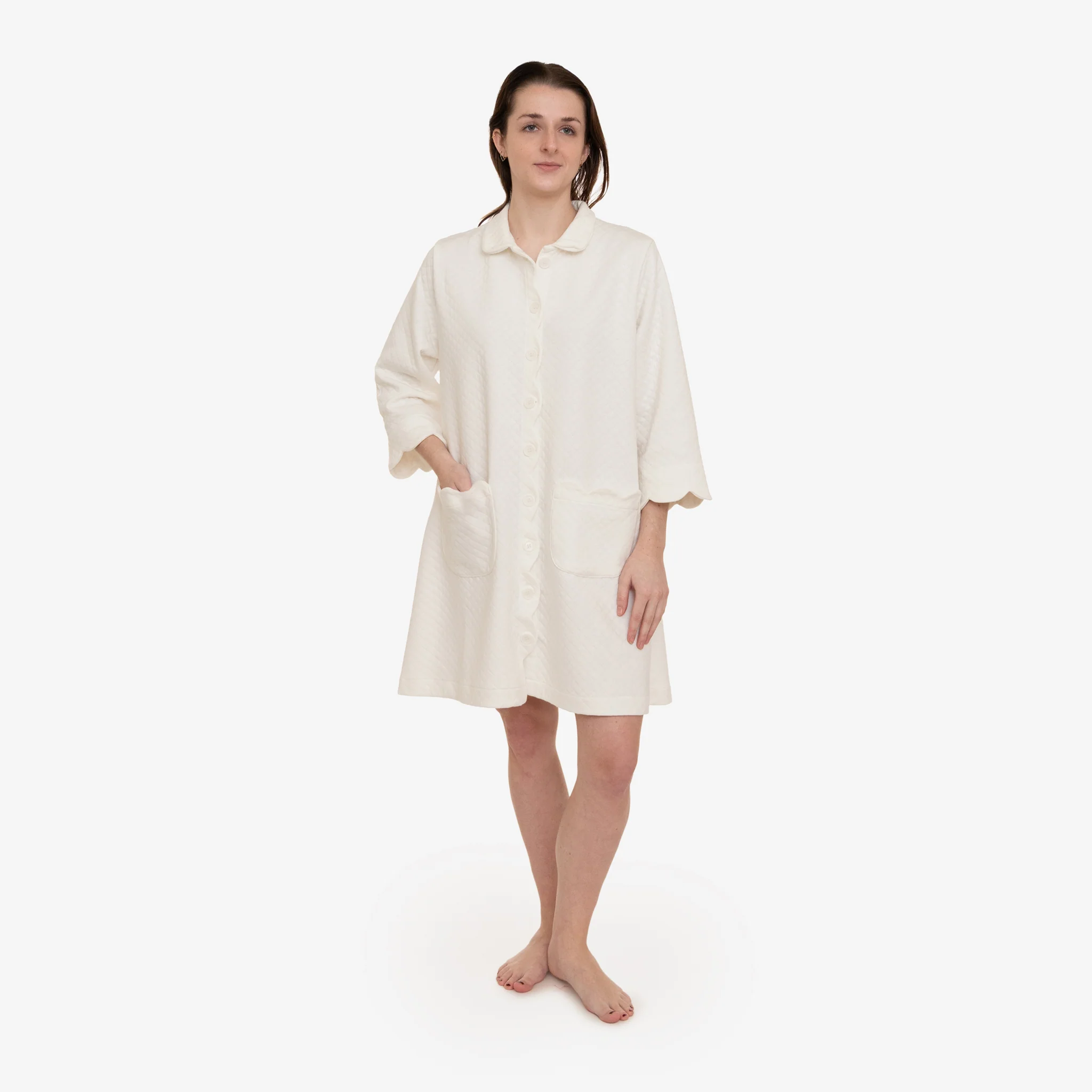 QUILTED BUTTON FRONT ROBE - Image 11