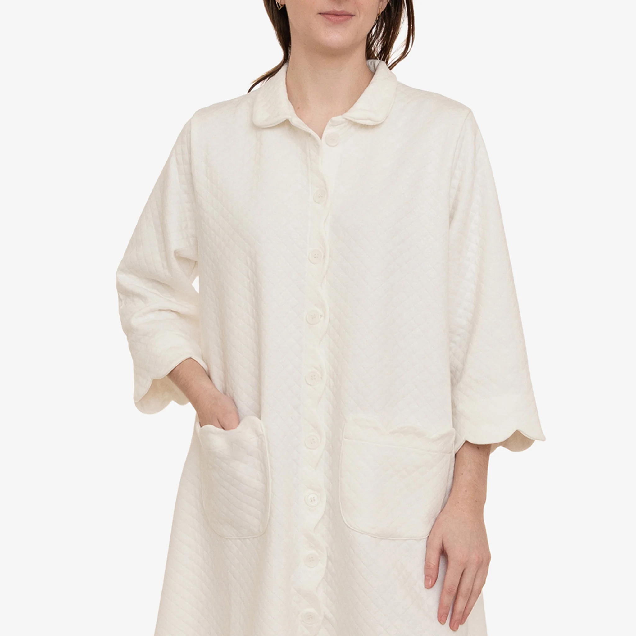 QUILTED BUTTON FRONT ROBE - Image 12