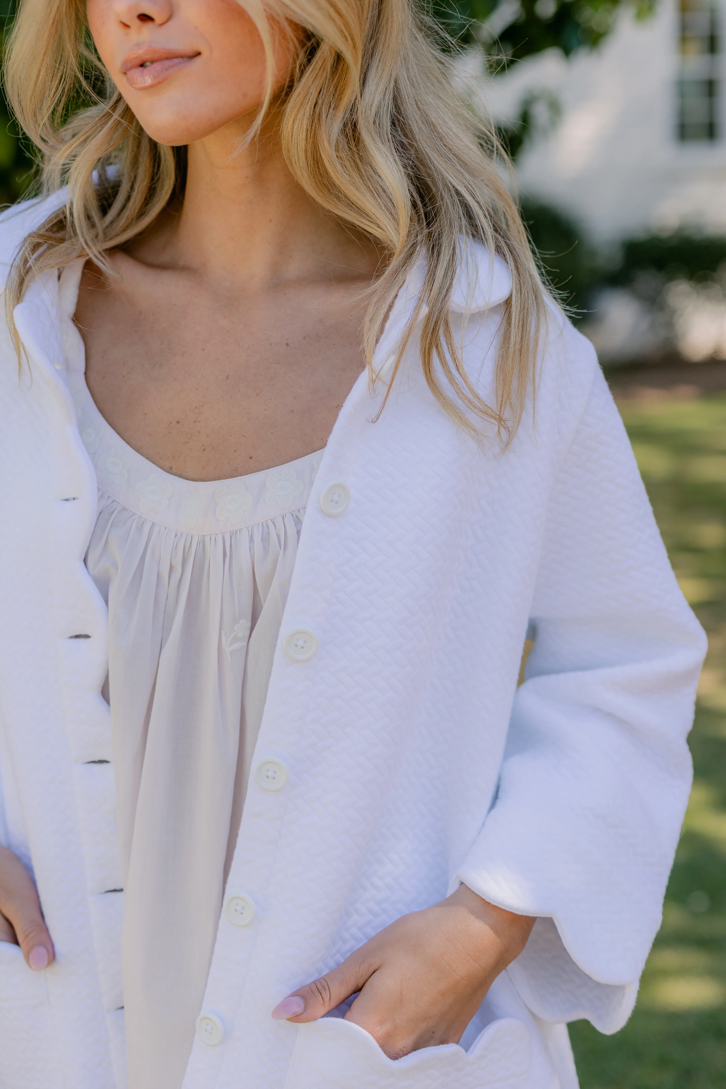 QUILTED BUTTON FRONT ROBE - Image 9