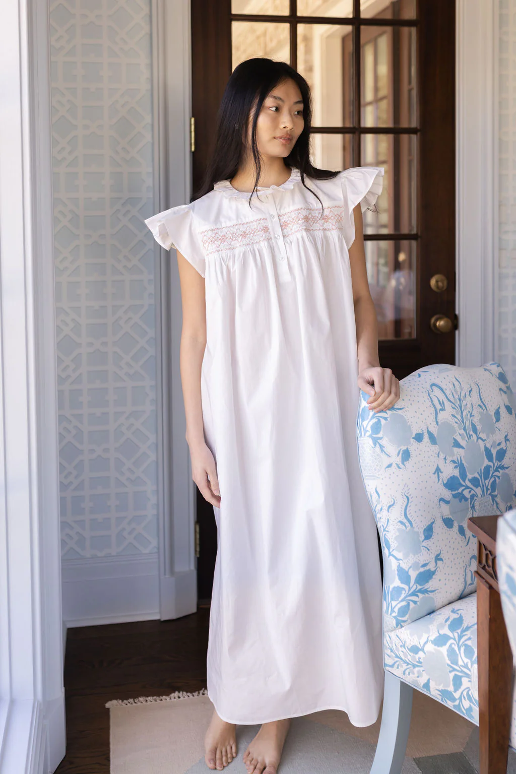 EMILY COTTON SMOCKED NIGHTGOWN - Image 11