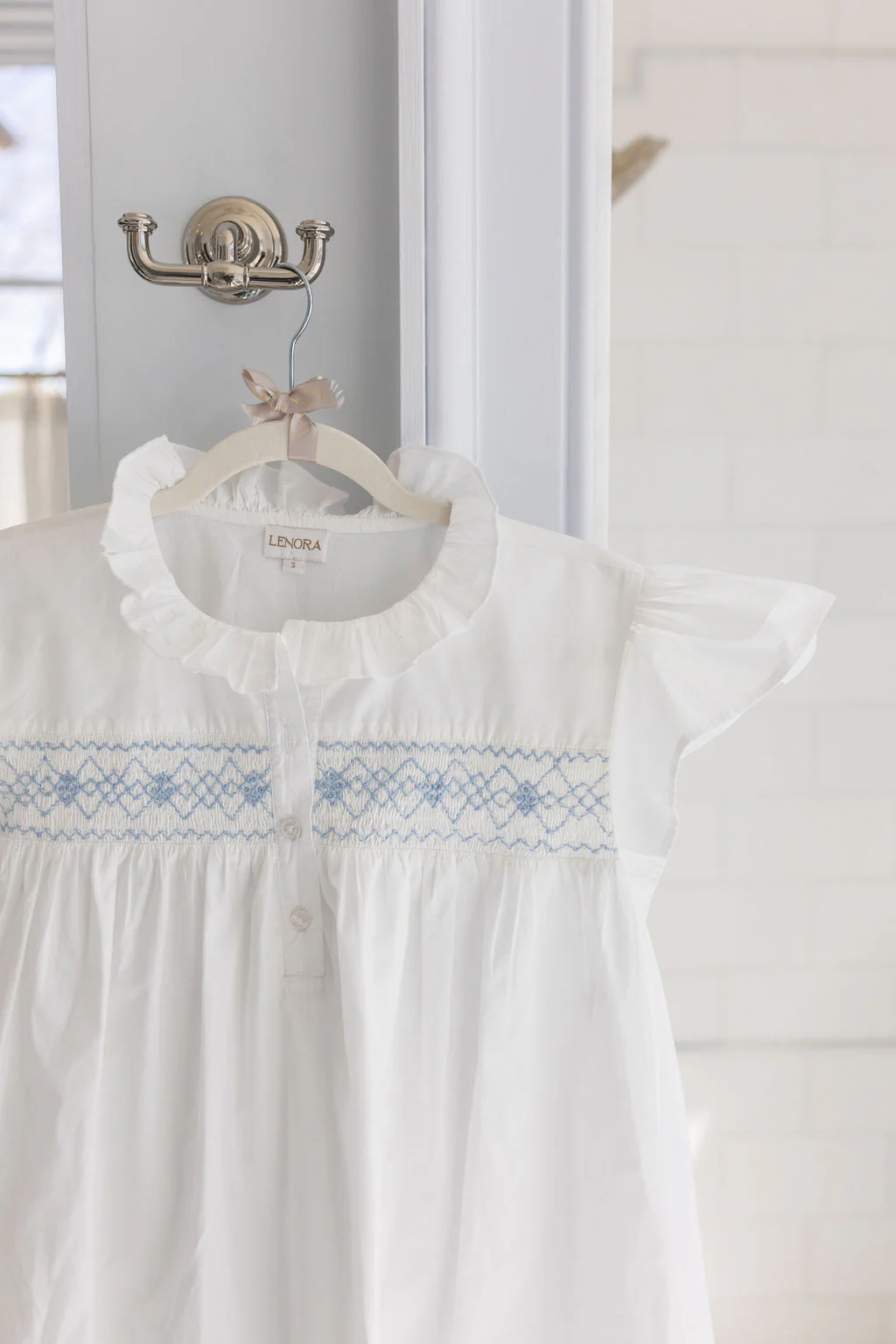 EMILY COTTON SMOCKED NIGHTGOWN - Image 12