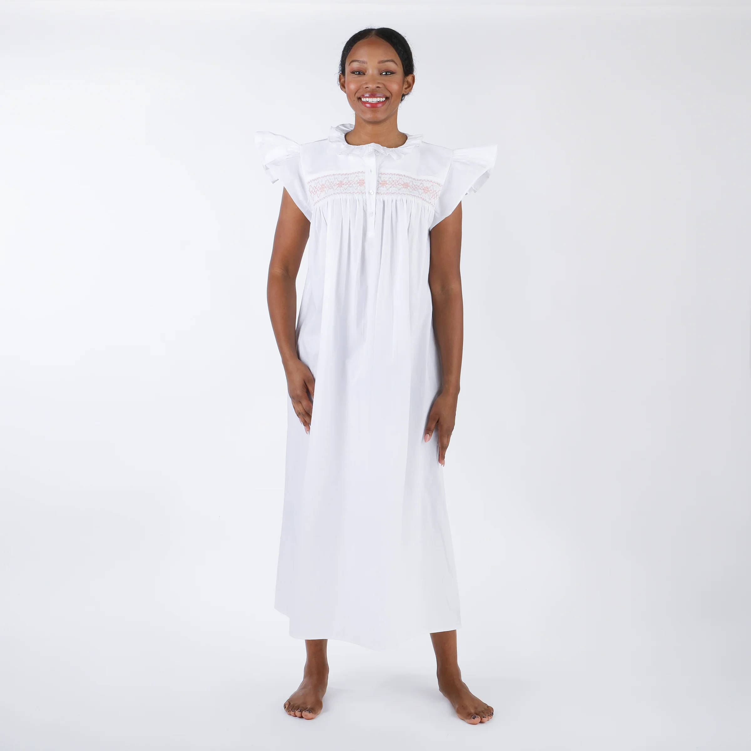 EMILY COTTON SMOCKED NIGHTGOWN - Image 3