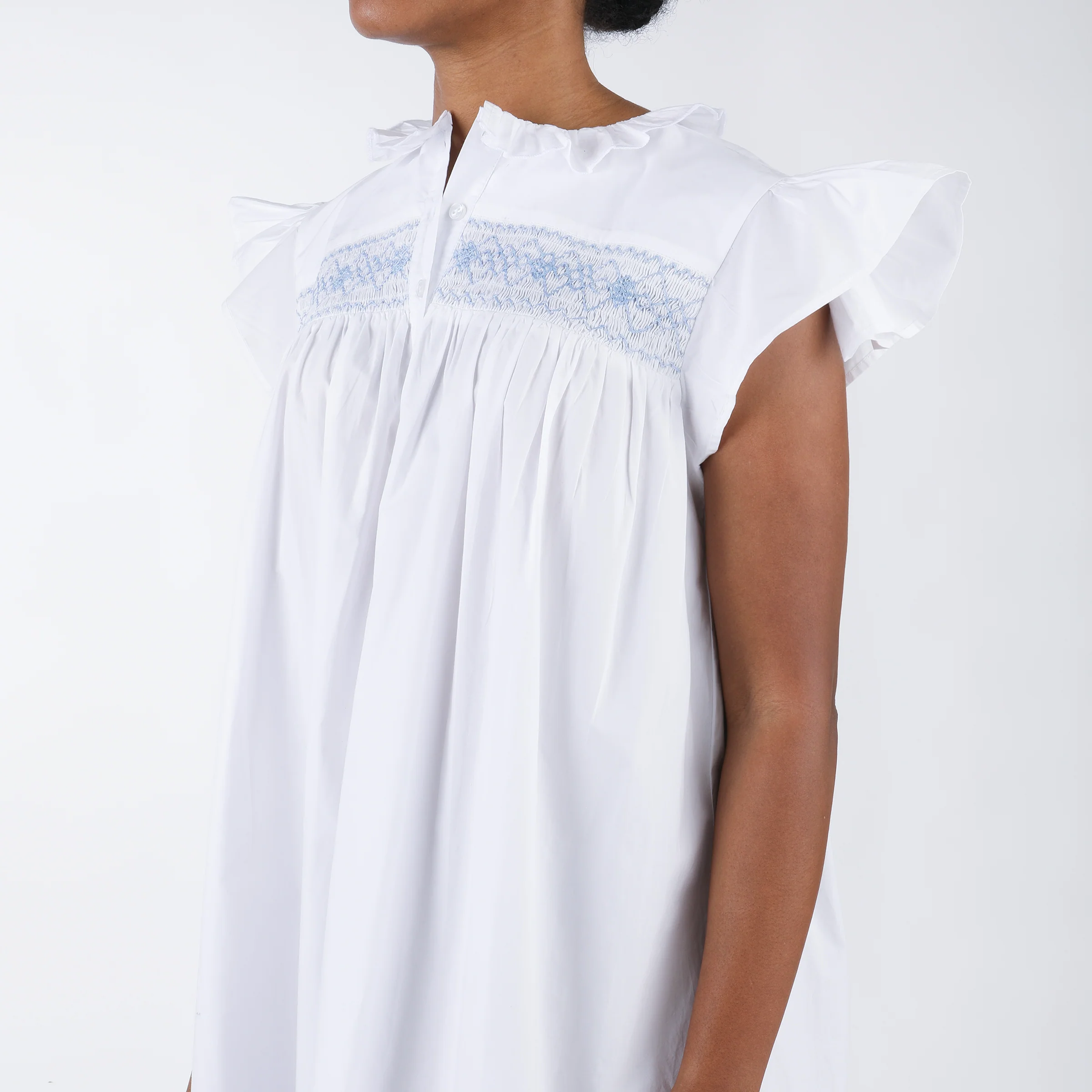 EMILY COTTON SMOCKED NIGHTGOWN - Image 8