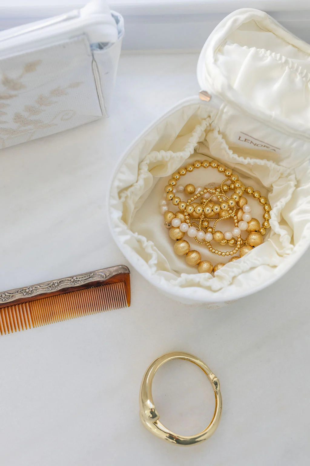 FERN SMALL MAKEUP BAG - IVORY - Image 6