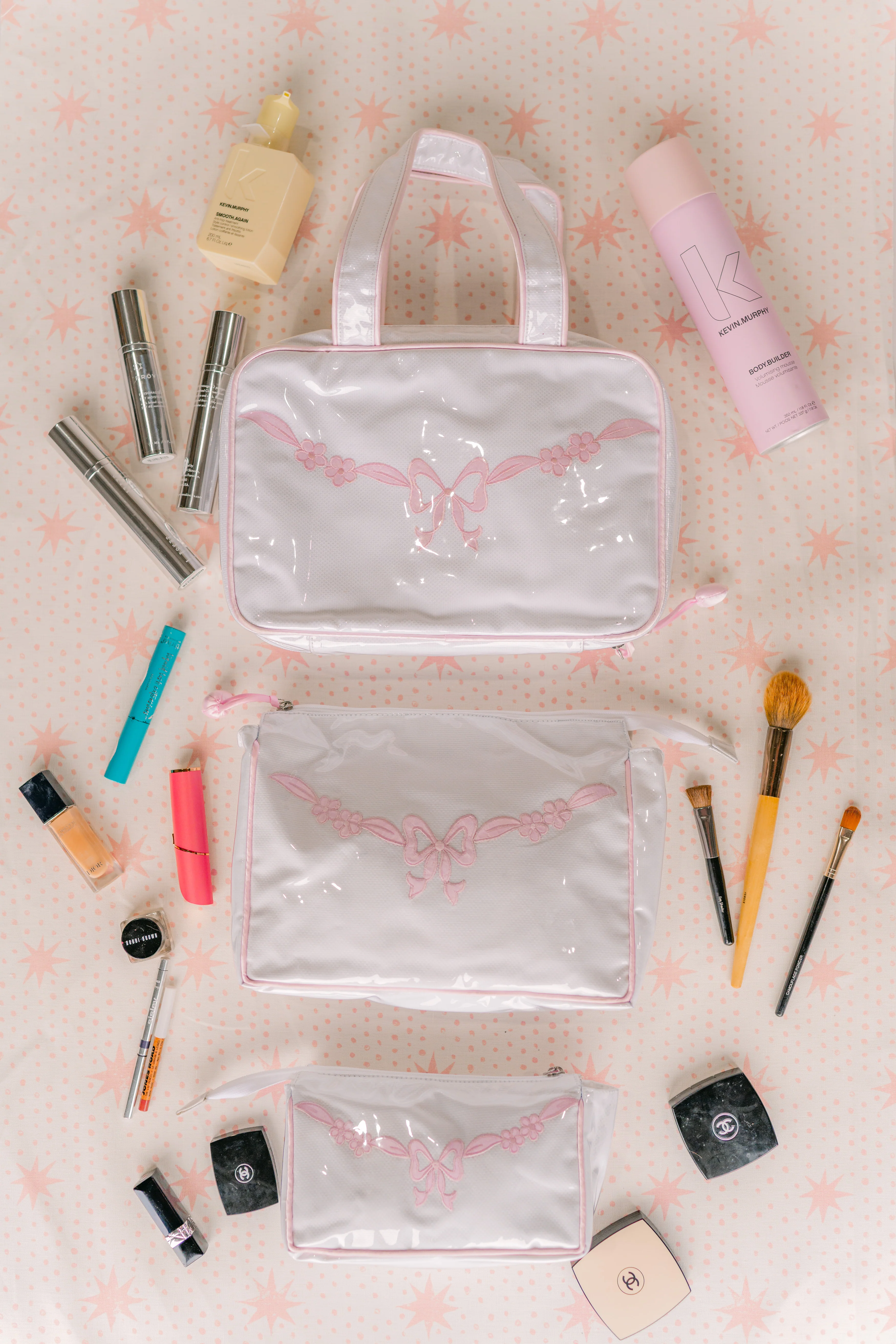 FLORAL BOW LARGE MAKEUP BAG - Image 4