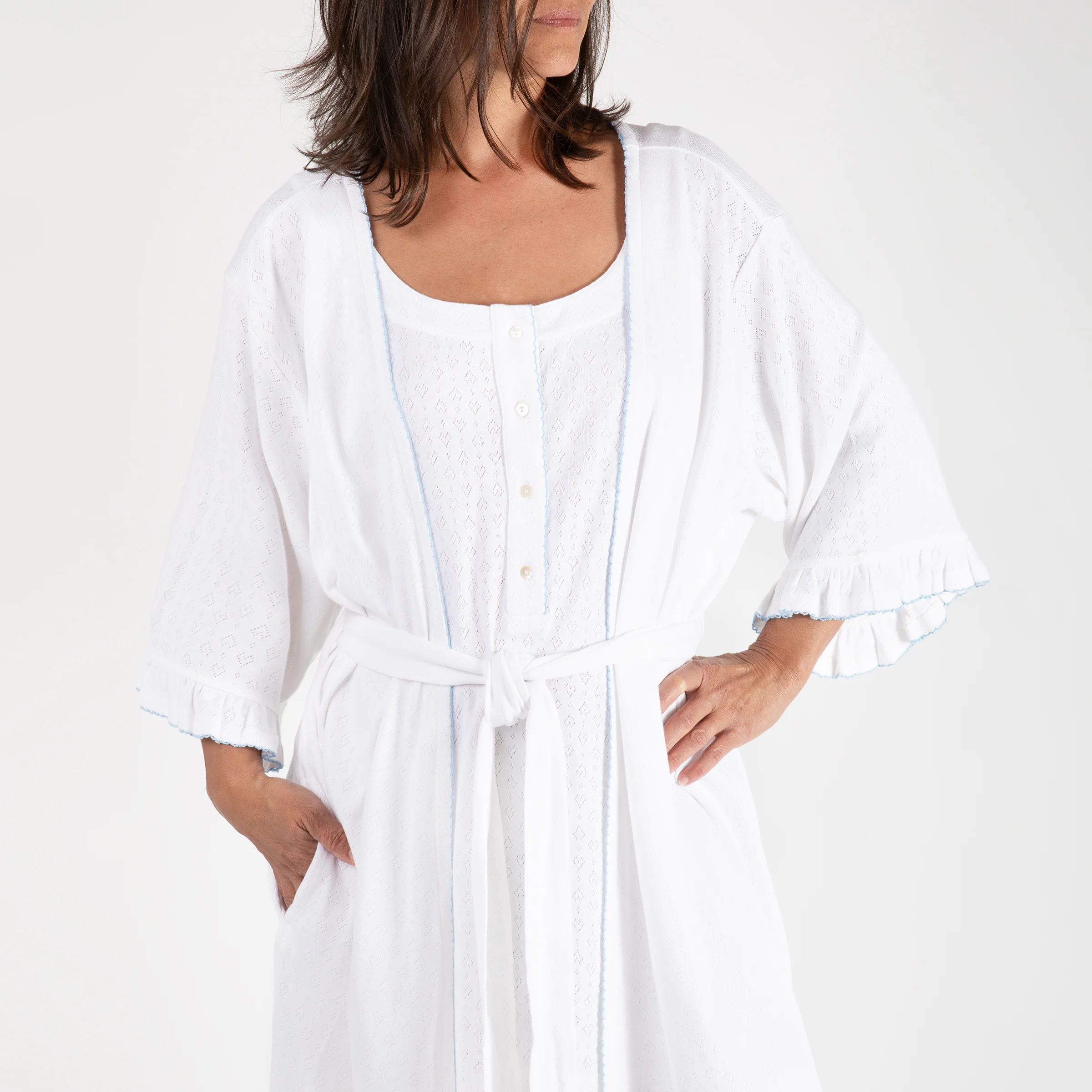 LIZA POINTELLE COTTON ROBE - Image 3