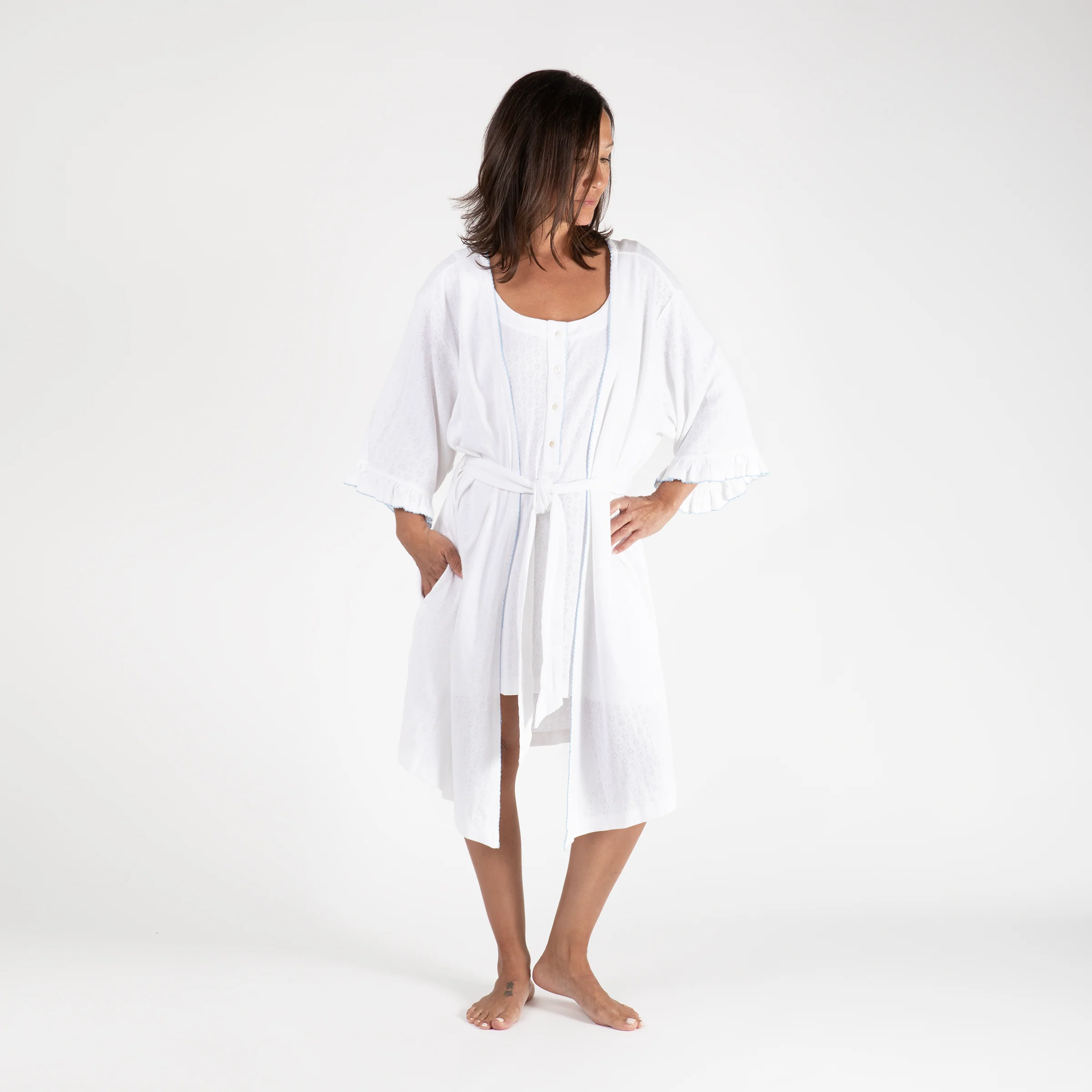 LIZA POINTELLE COTTON ROBE - Image 4