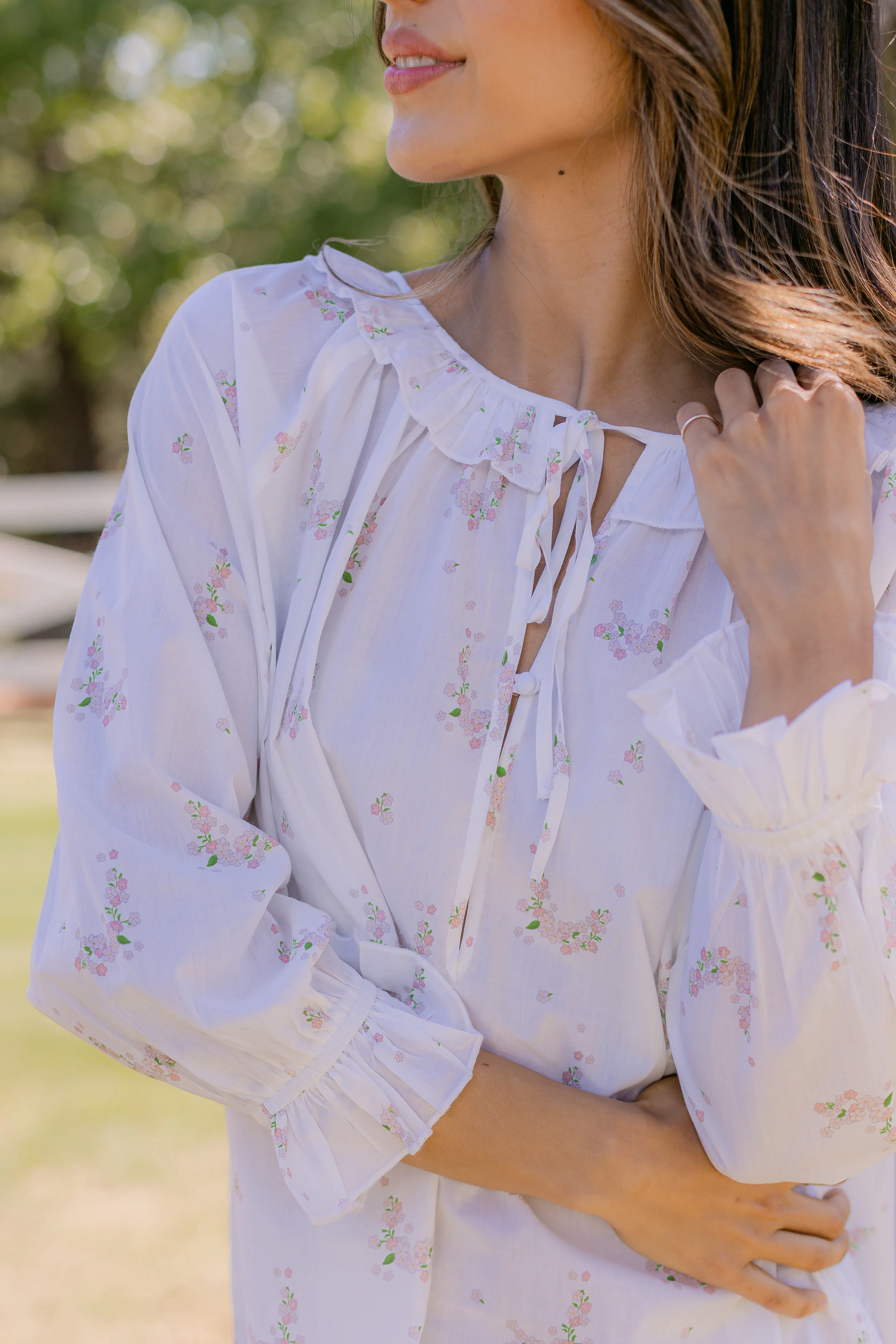 LUCY RUFFLE LONG SLEEVE NIGHTGOWN - Image 10
