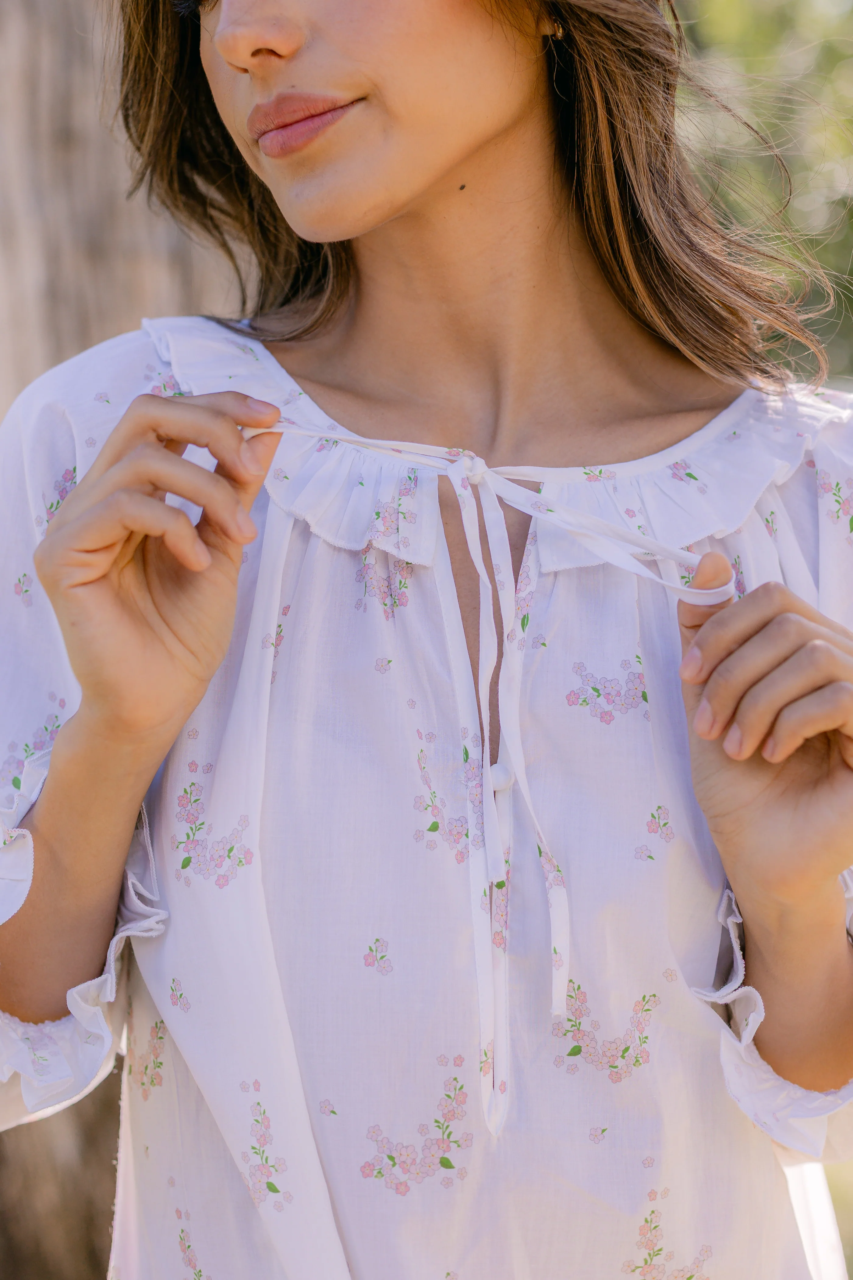 LUCY RUFFLE LONG SLEEVE NIGHTGOWN - Image 11