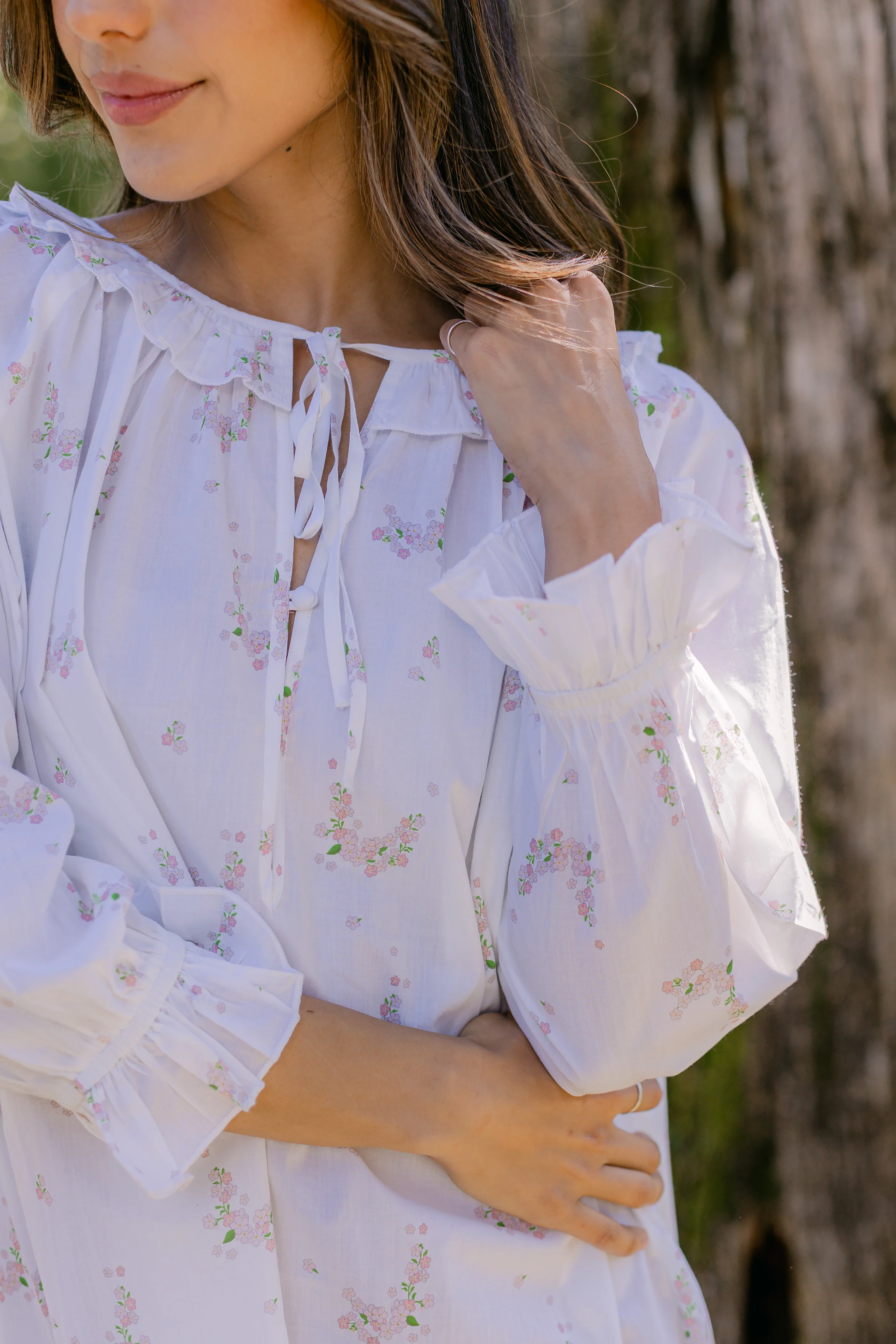LUCY RUFFLE LONG SLEEVE NIGHTGOWN - Image 12
