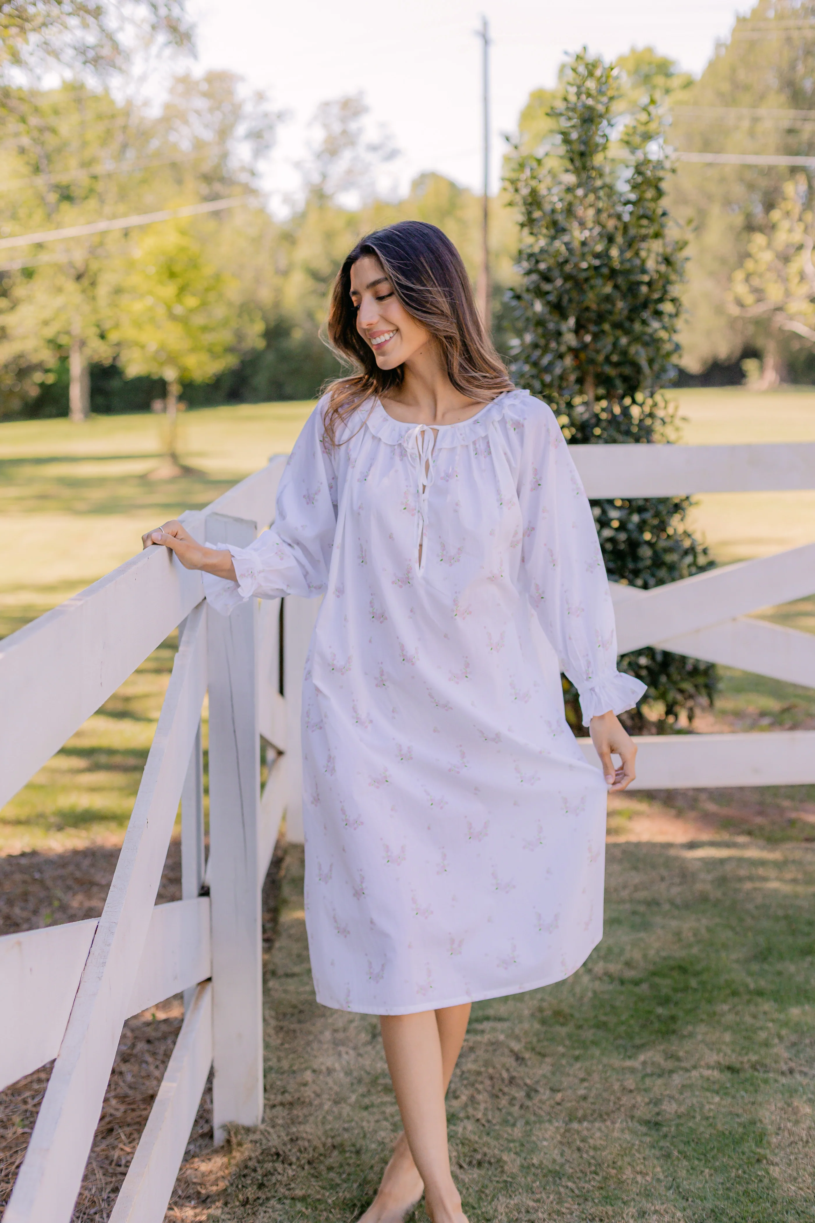 LUCY RUFFLE LONG SLEEVE NIGHTGOWN - Image 13