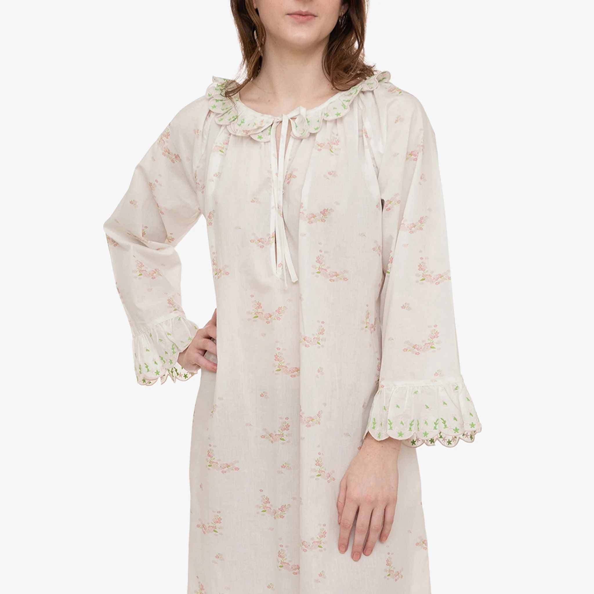 LUCY RUFFLE LONG SLEEVE NIGHTGOWN - Image 15