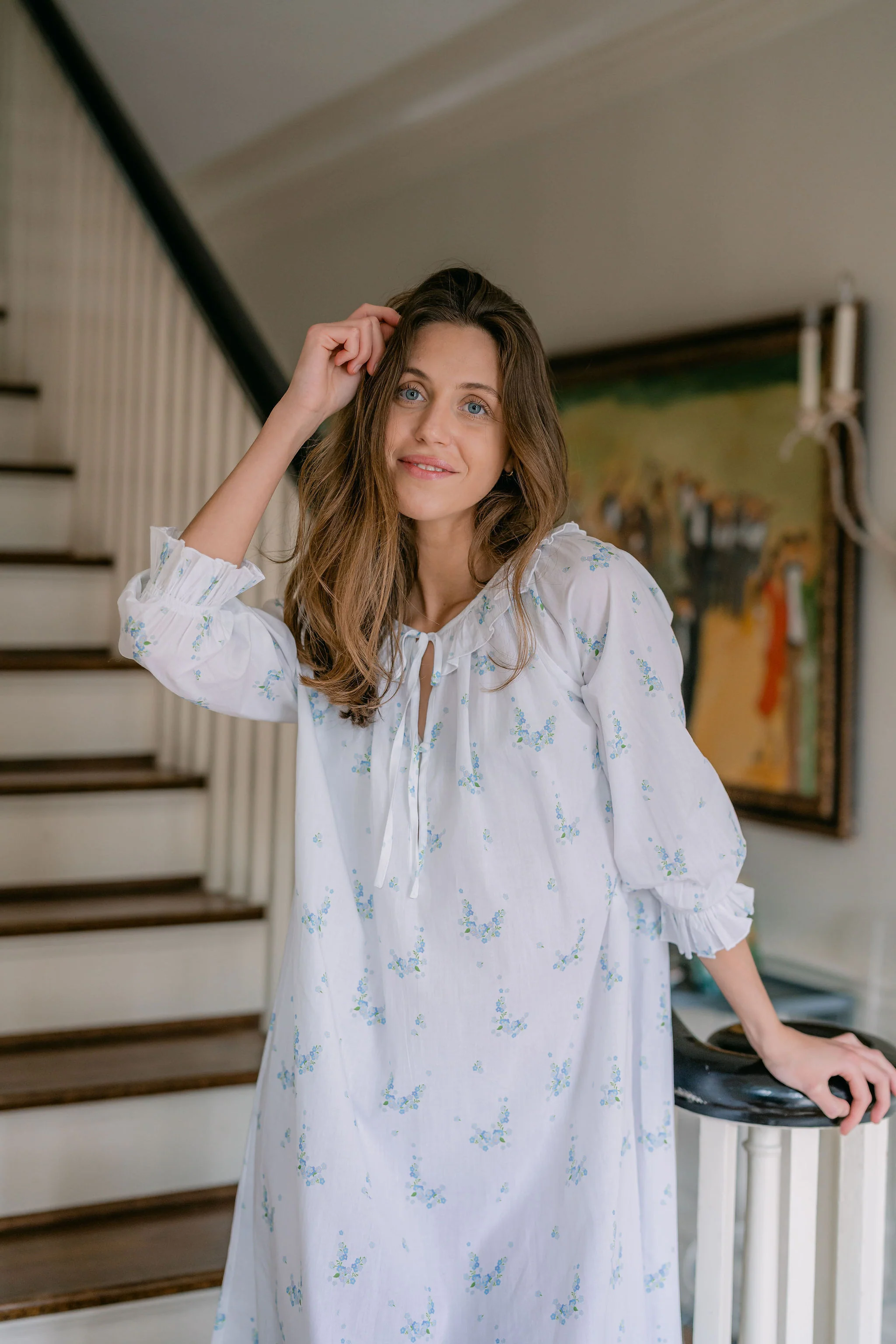 LUCY RUFFLE LONG SLEEVE NIGHTGOWN - Image 6