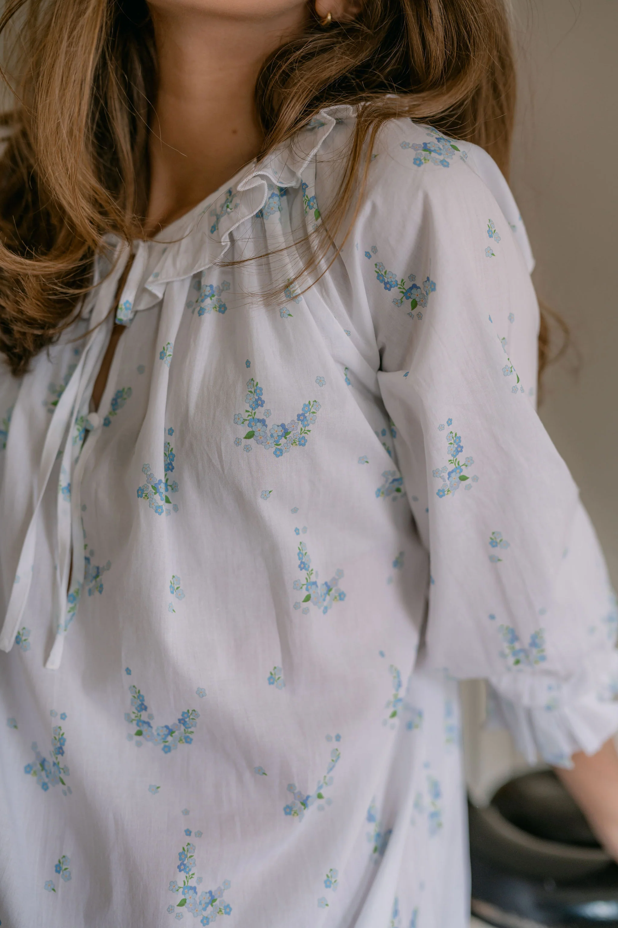LUCY RUFFLE LONG SLEEVE NIGHTGOWN - Image 7